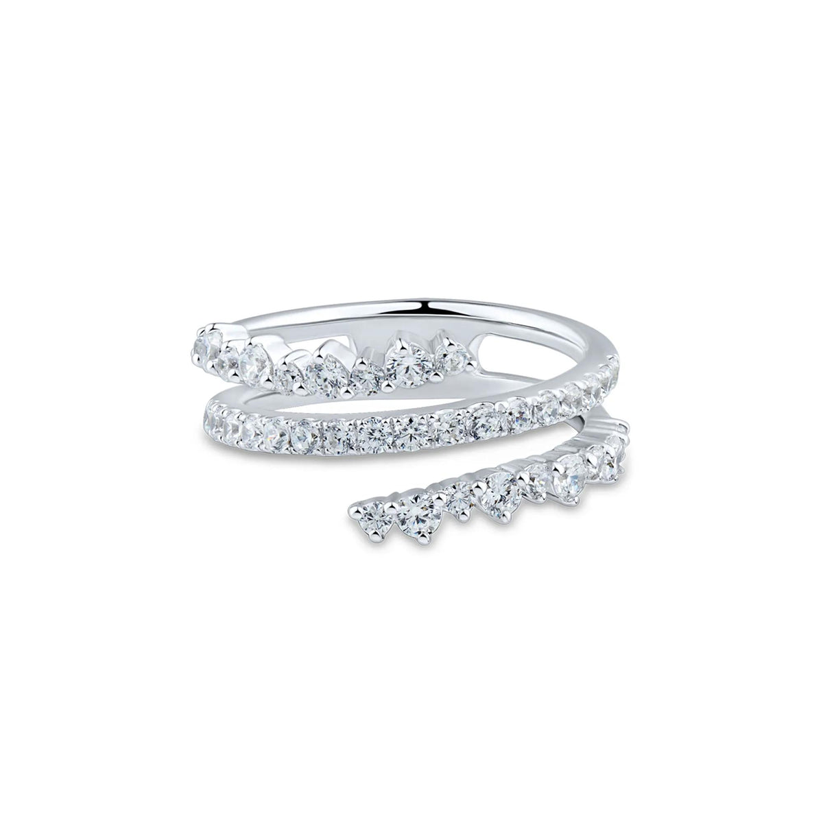 1 CT. Tw. Lab Grown Diamond Ring 14K White Gold Round Brilliant Cut Size 7.5 1mm