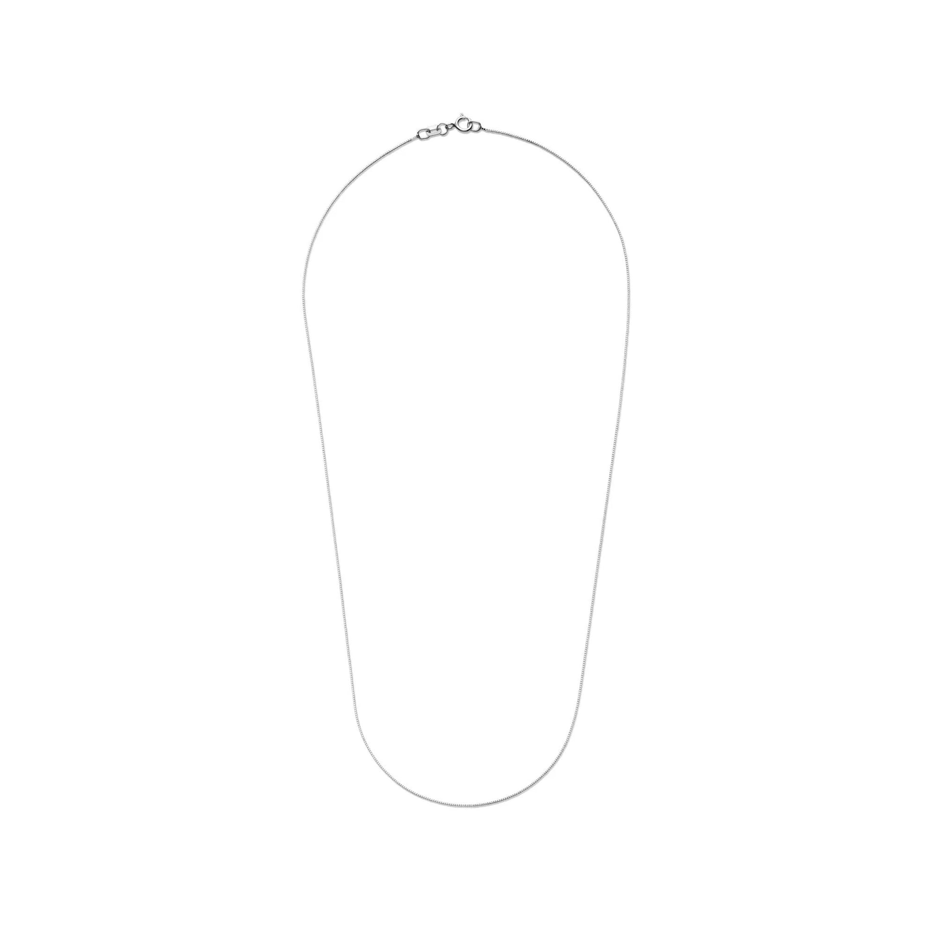 Box Chain 14K White Gold Necklace Size 18"