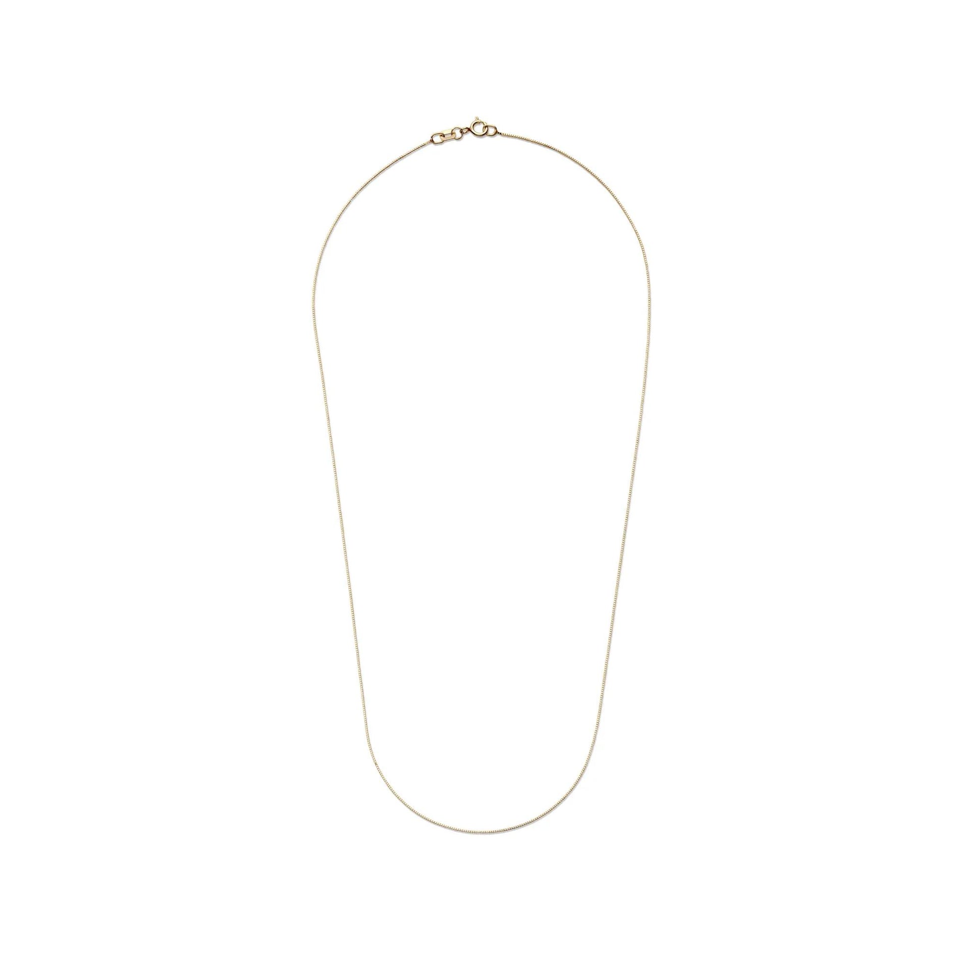 Box Chain 14K Yellow Gold Necklace Size 18"