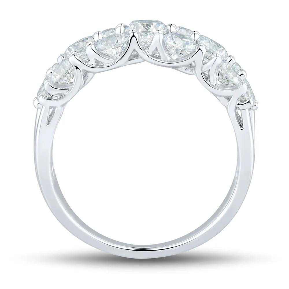 2 CT. Tw. Lab Grown Diamond Band Ring 14K White Gold Round Brilliant Cut Size 6 1mm