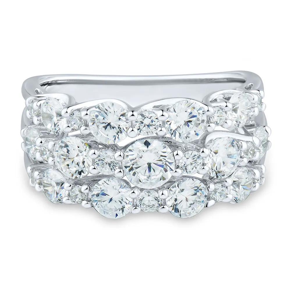 2 CT. Tw. Lab Grown Diamond Band Ring 14K White Gold Round Brilliant Cut Size 6 1mm