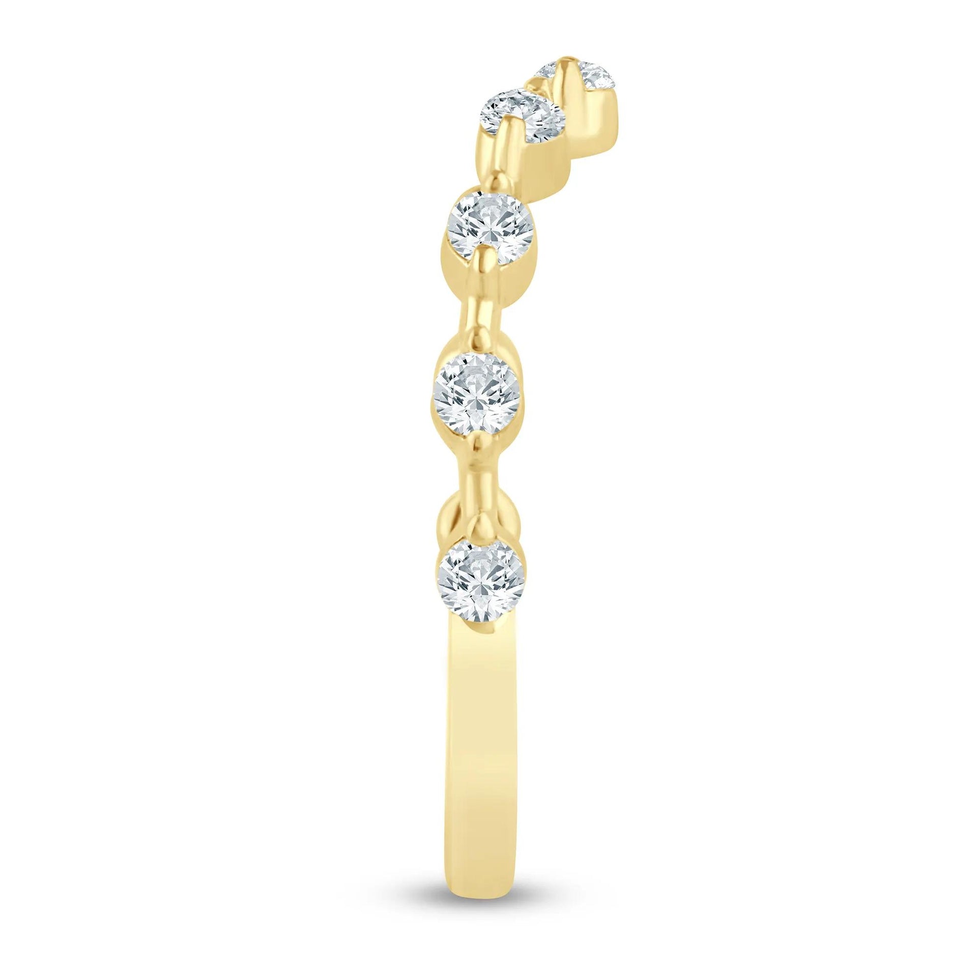 1/3 CT. Tw. Lab Grown Diamond Contour Enhancer 14K Yellow Gold Ring Size 9 1.5mm