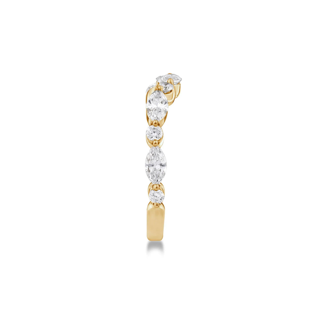 1 CT. Tw. Lab Grown Diamond Contour Band Ring 14K Yellow Gold Round Brilliant Cut Size 8.5