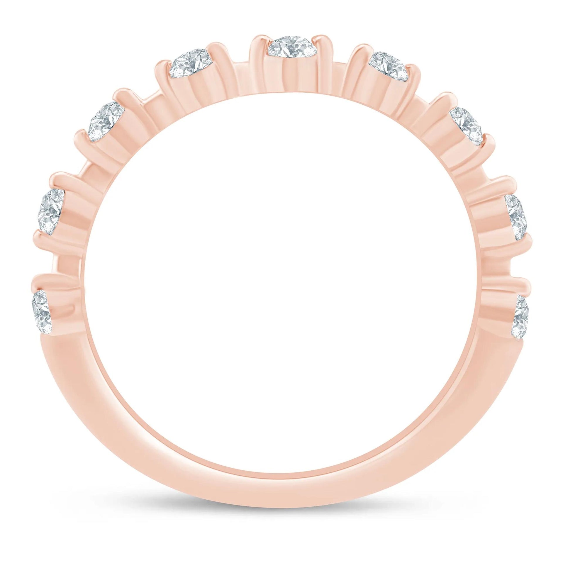 1/3 CT. Tw. Lab Grown Diamond Contour Enhancer 14K Rose Gold Ring Size 9 1.5mm