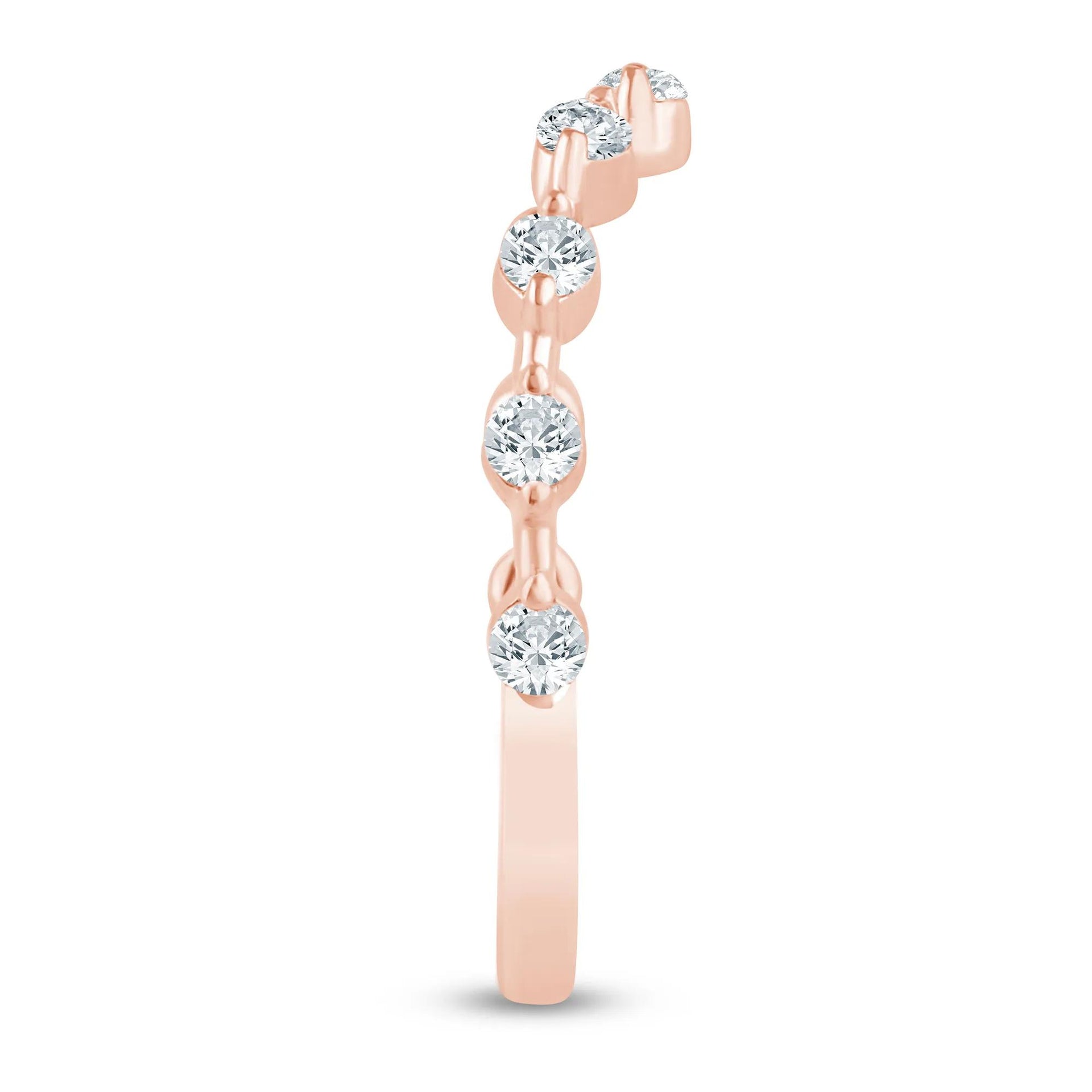 1/3 CT. Tw. Lab Grown Diamond Contour Enhancer 14K Rose Gold Ring Size 9 1.5mm
