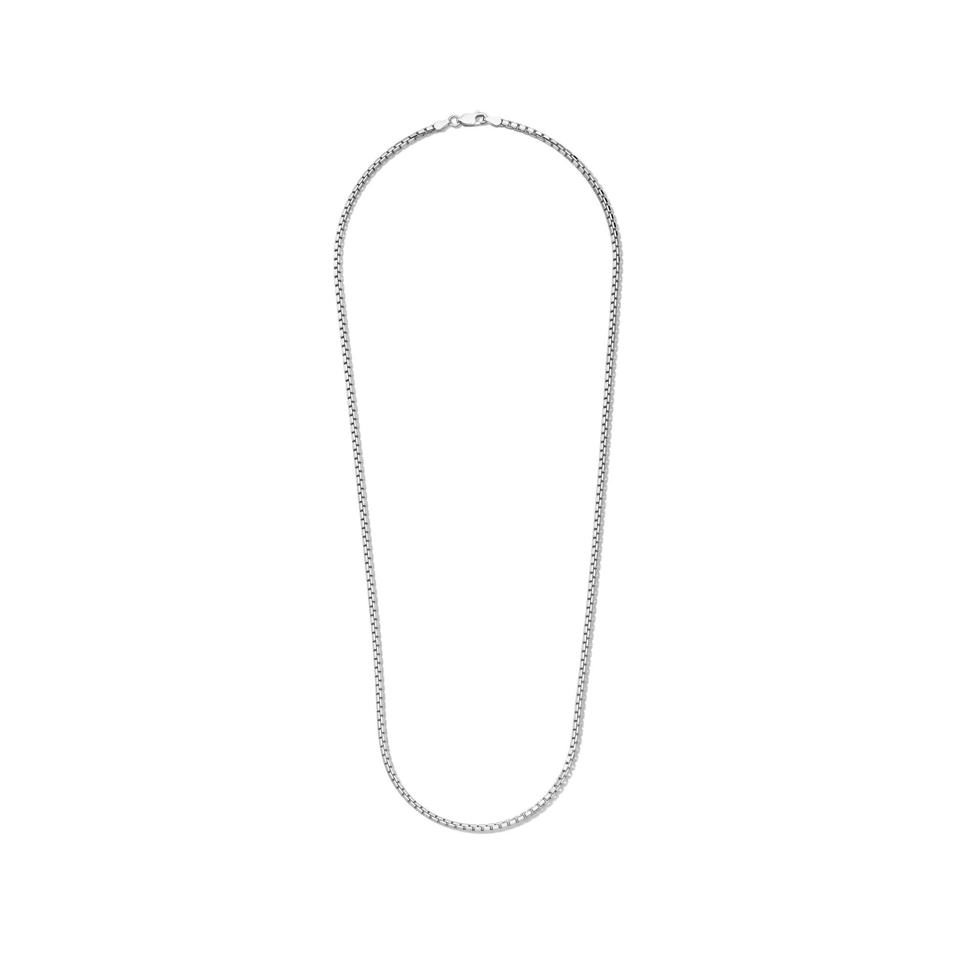 8-Sided Box Chain .925 Sterling .925 Sterling Silver Necklace White Size 22"