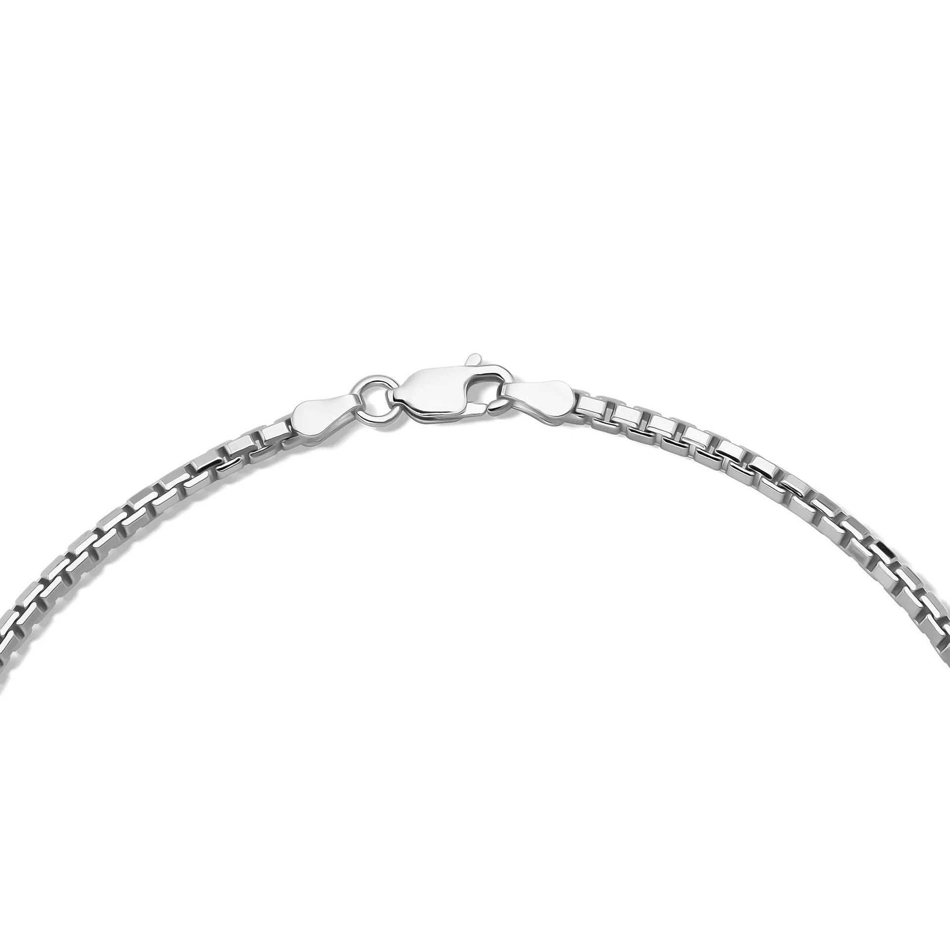 8-Sided Box Chain .925 Sterling .925 Sterling Silver Necklace White Size 22"
