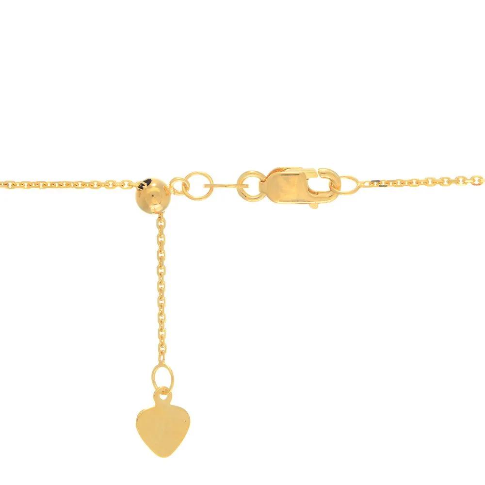 Adjustable Cable Chain 14K Yellow Gold Necklace Size 22"