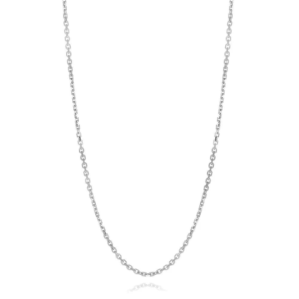 Adjustable Cable Chain .925 Sterling .925 Sterling Silver Necklace White Size 22"