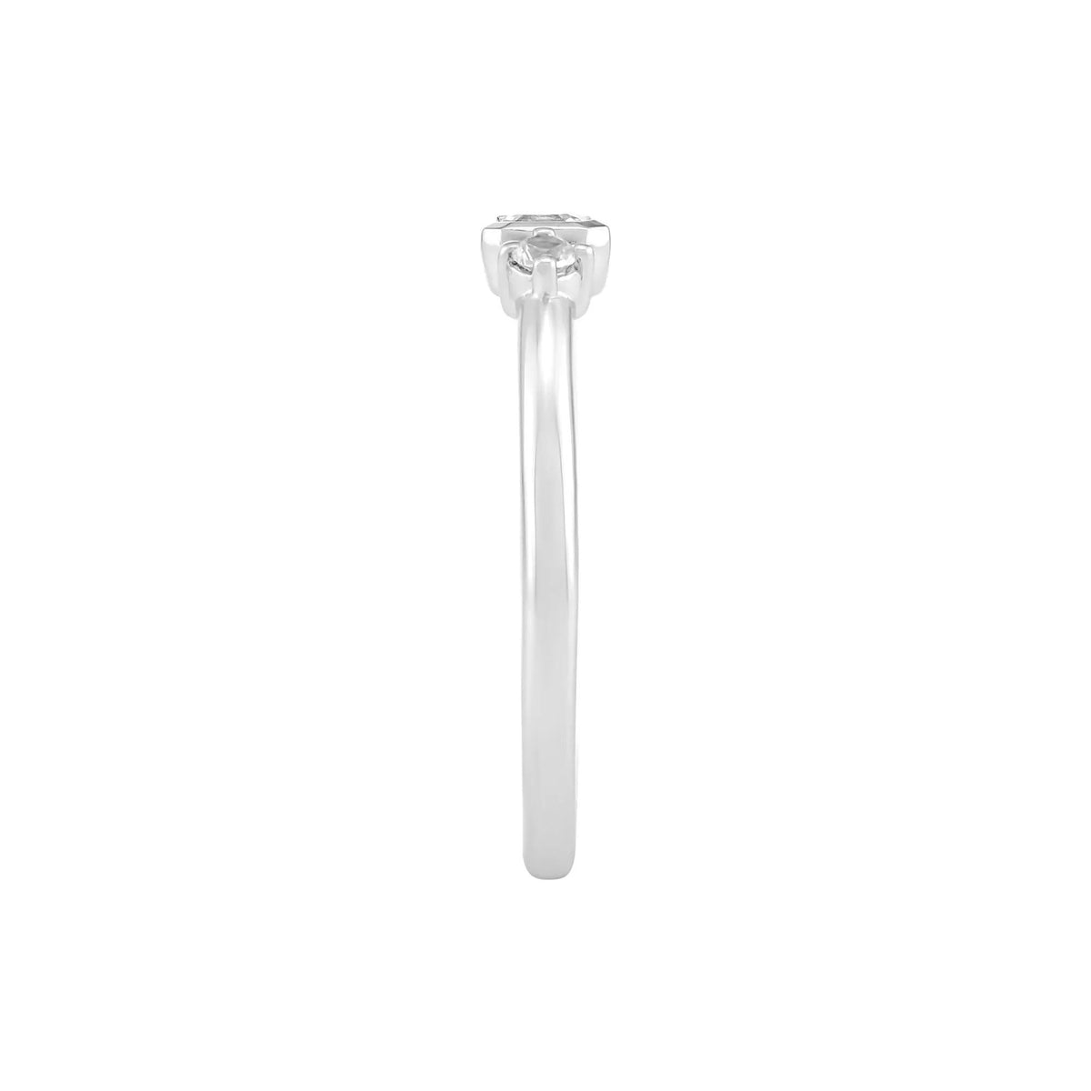 Asscher-Cut Lab-Created White Sapphire Stack Ring .925 Sterling Silver Size 7.5 1.5mm