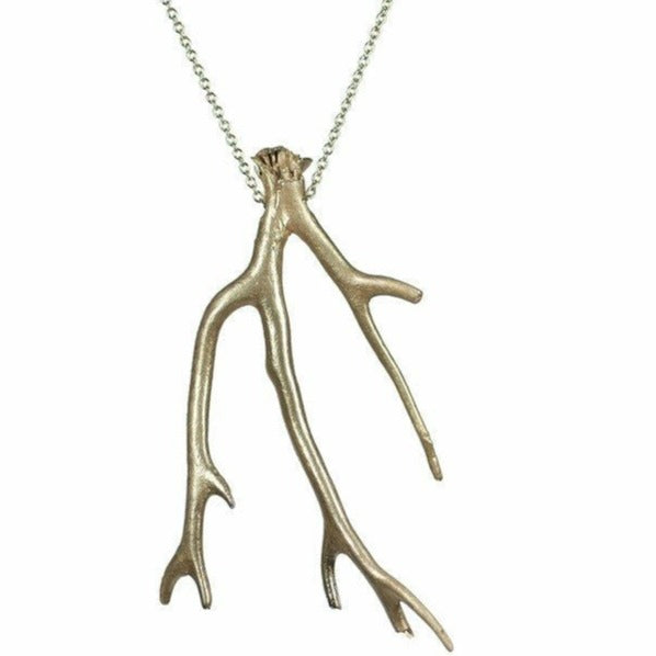 the yellow brass Miami beach coral branch pendant