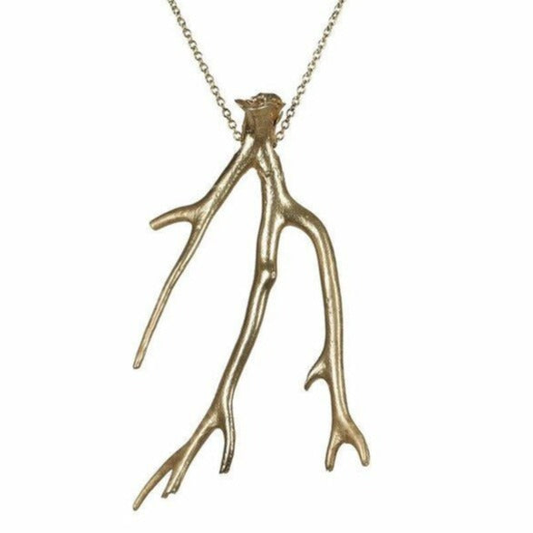 the yellow brass Miami beach coral branch pendant