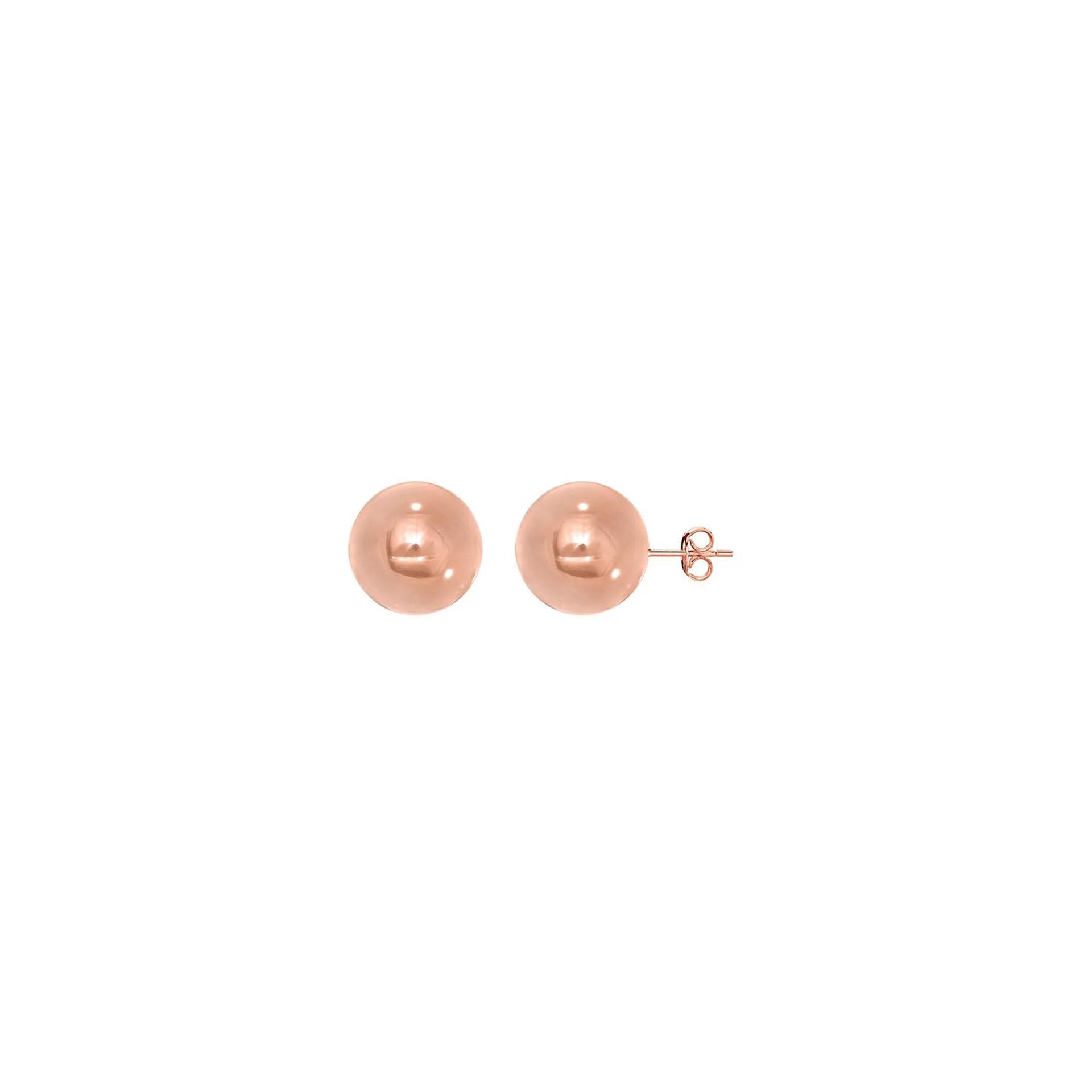 Ball Stud Earrings 14K Rose Gold Size 5.00mm