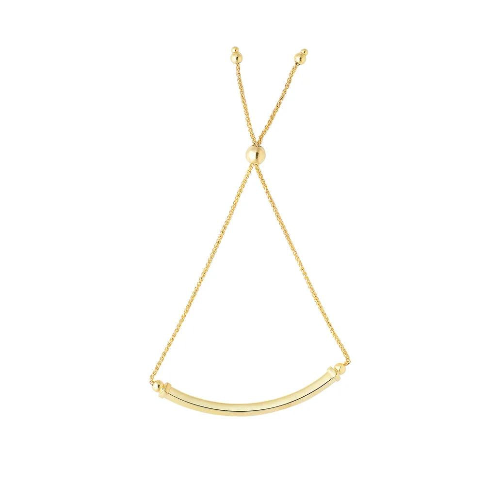 Bar Bolo Bracelet 14K Yellow Gold Size 48.00mm