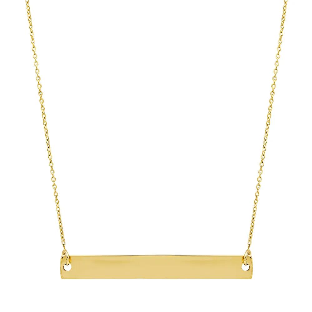 Bar Necklace 14K Yellow Gold Size 18"