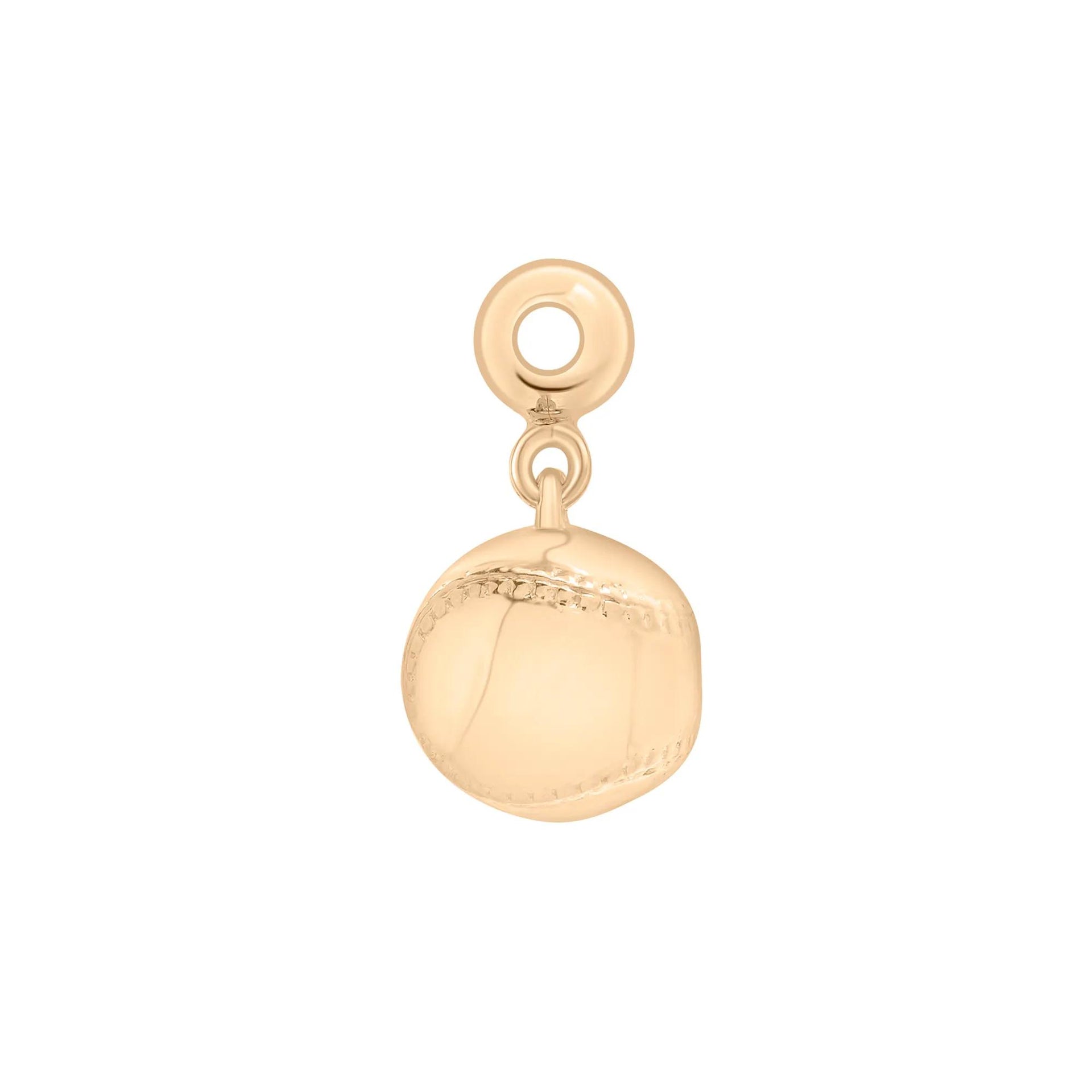 Baseball Bead Charm Vermeil Yellow Size 13.50mm