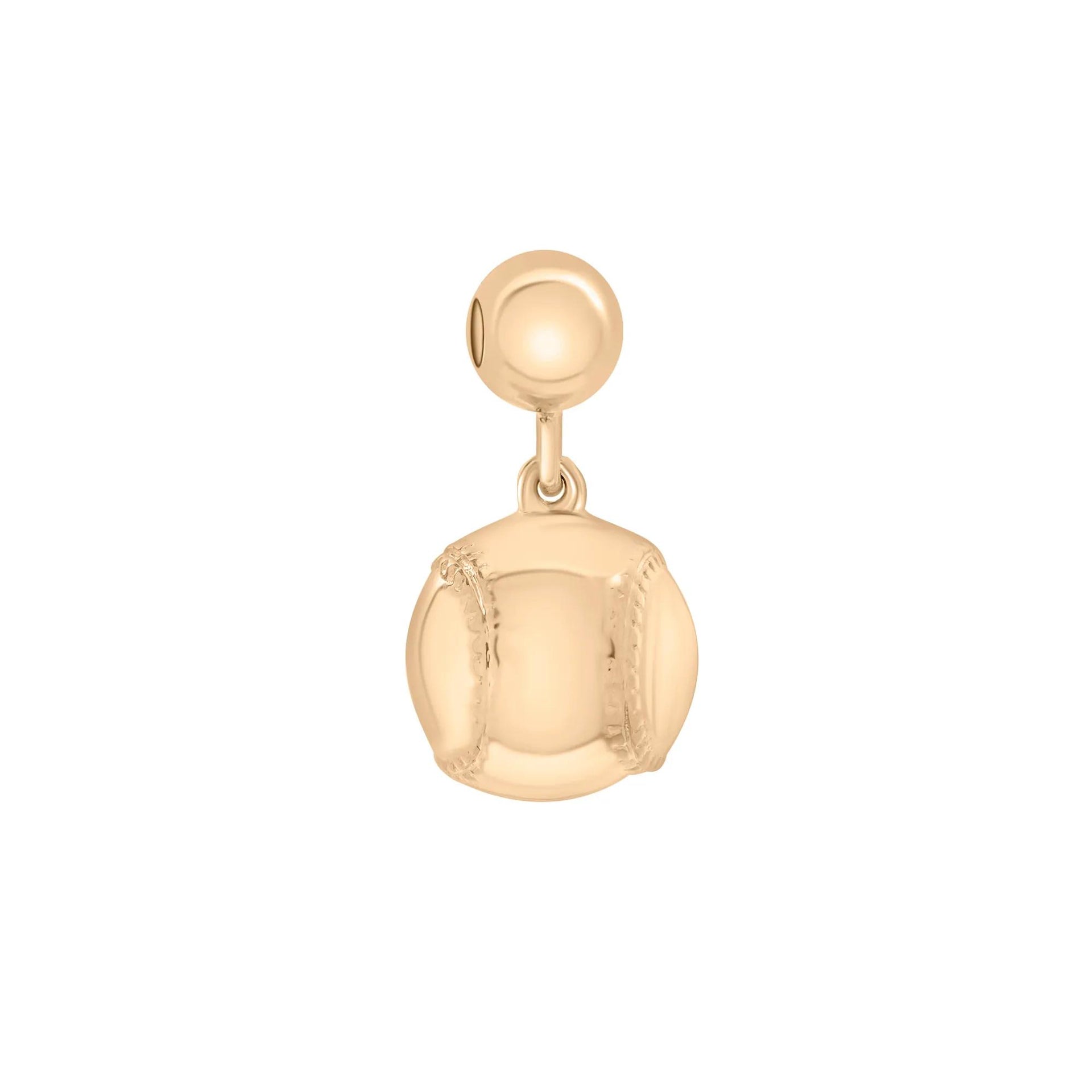 Baseball Bead Charm Vermeil Yellow Size 13.50mm