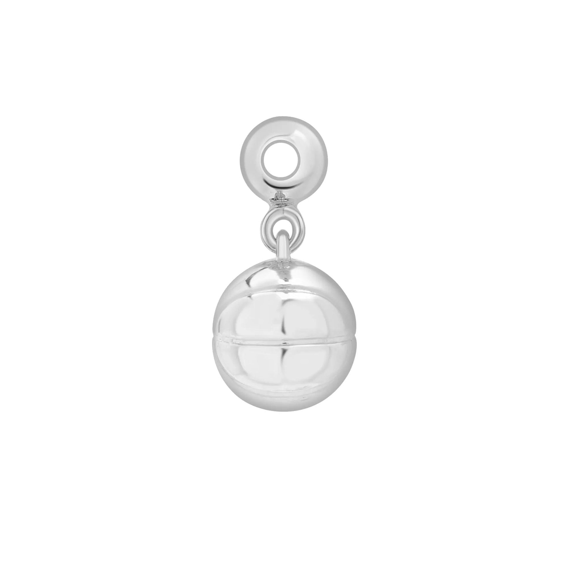 Basketball Bead Charm .925 Sterling Silver White Size 14.00mm