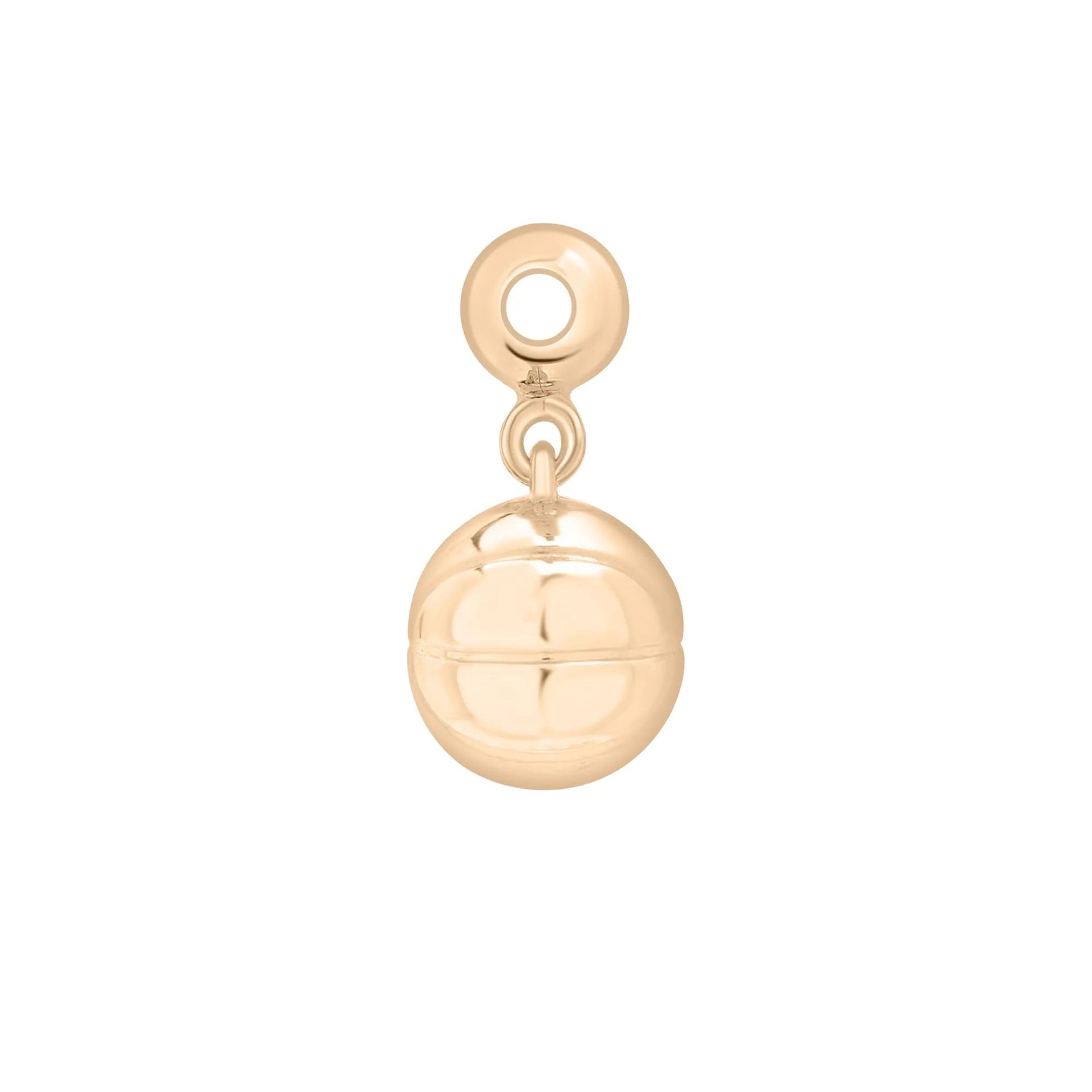 Basketball Bead Charm Vermeil Yellow Size 14.00mm