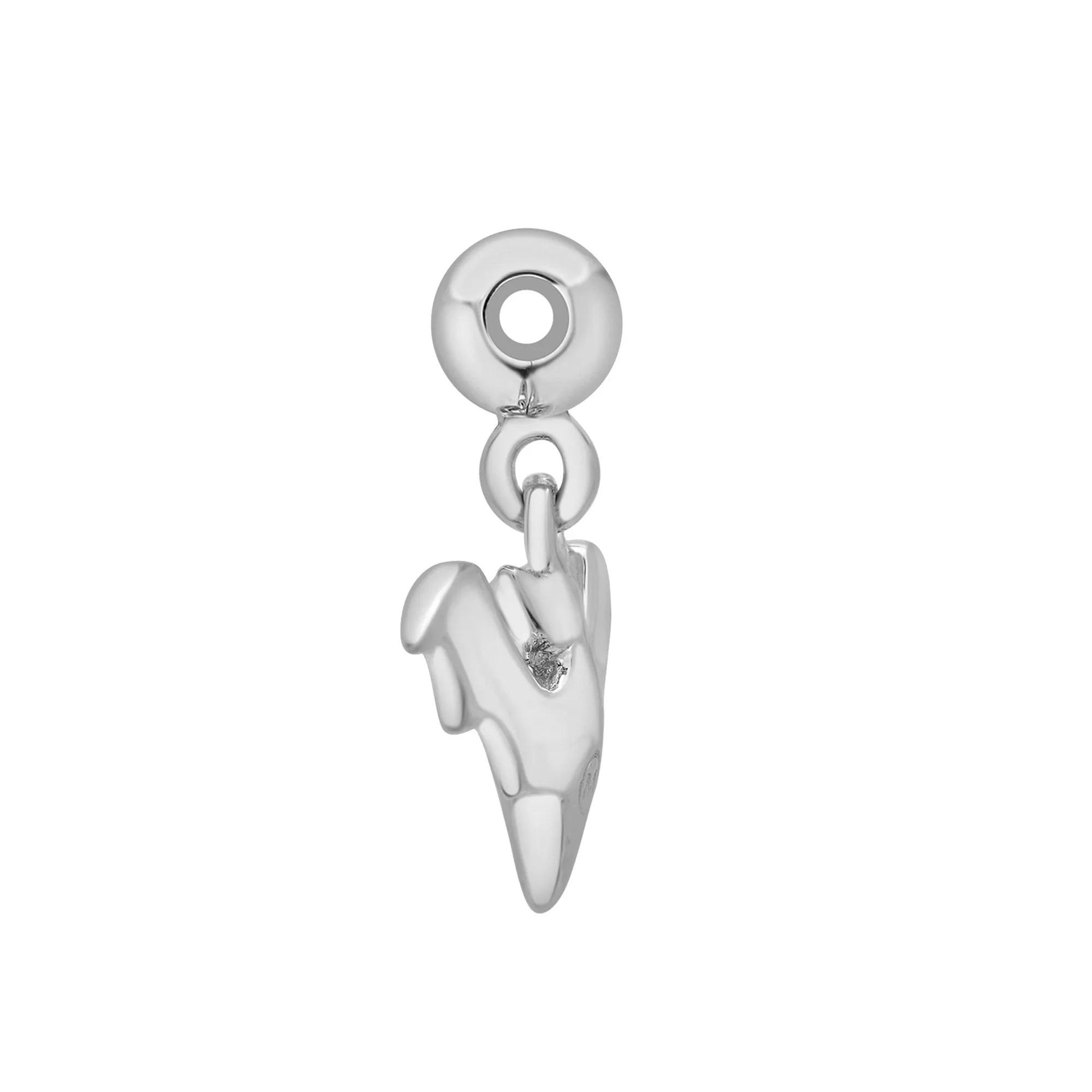 Bat Bead Charm .925 Sterling Silver White Size 12.50mm