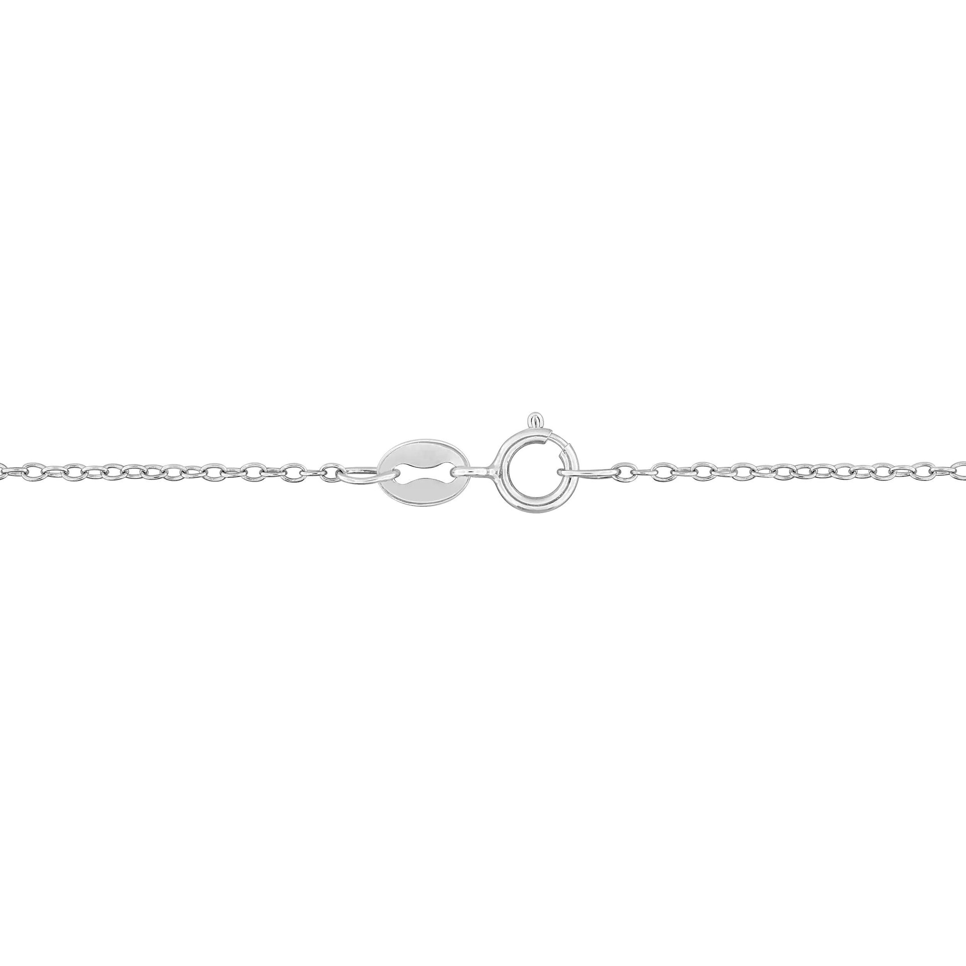 Lab Created Emerald Solitaire Pendant Necklace .925 Sterling Silver White Size 18"