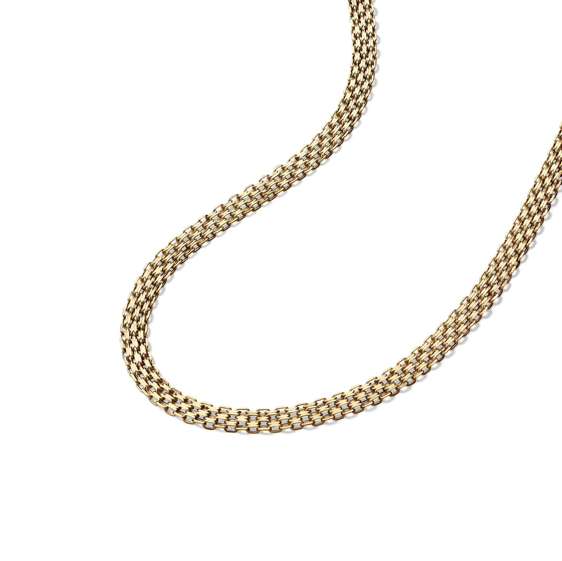 Bismark Chain Necklace 14K Yellow Gold 15" Size 18"