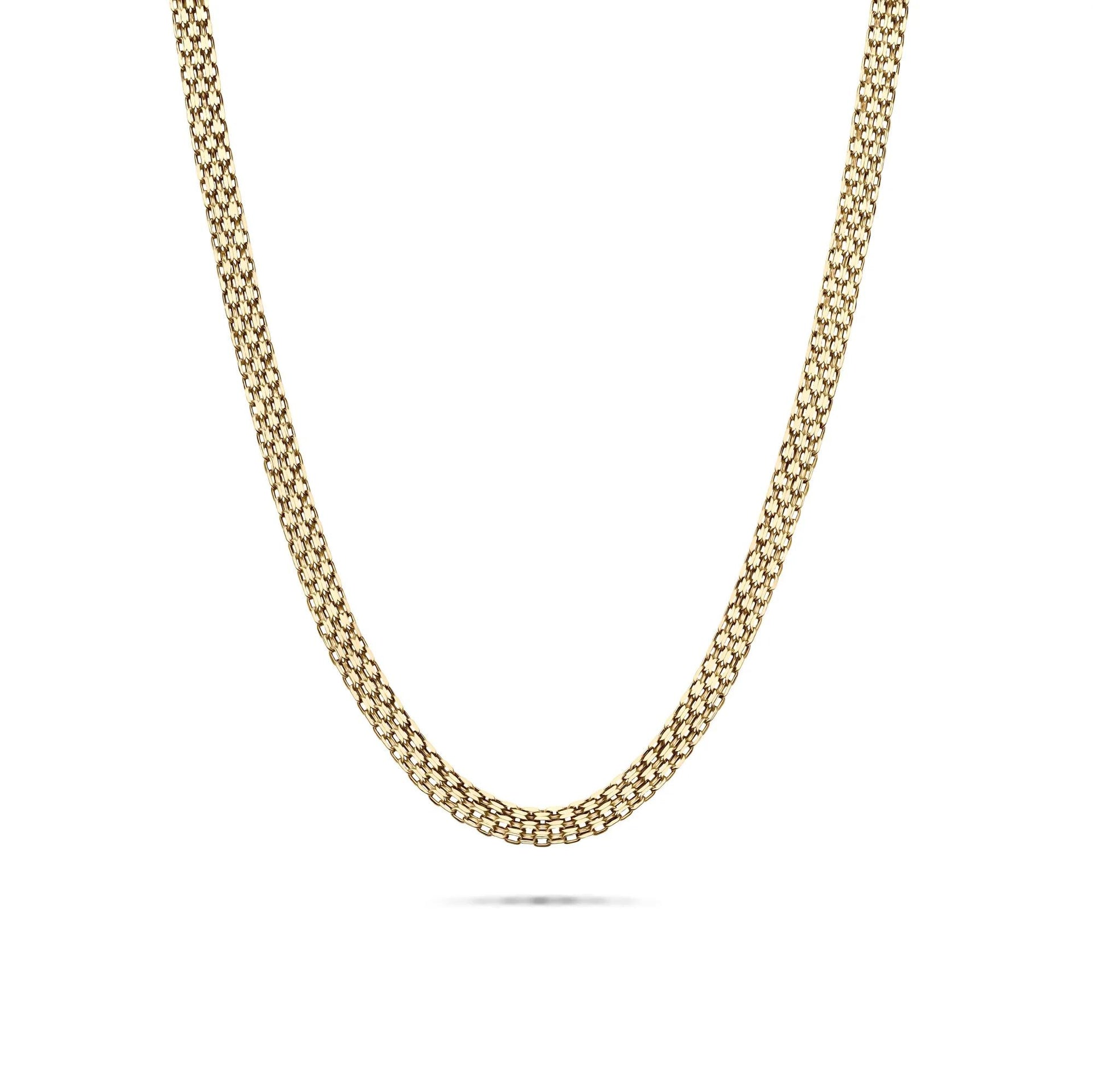 Bismark Chain Necklace 14K Yellow Gold 15" Size 18"