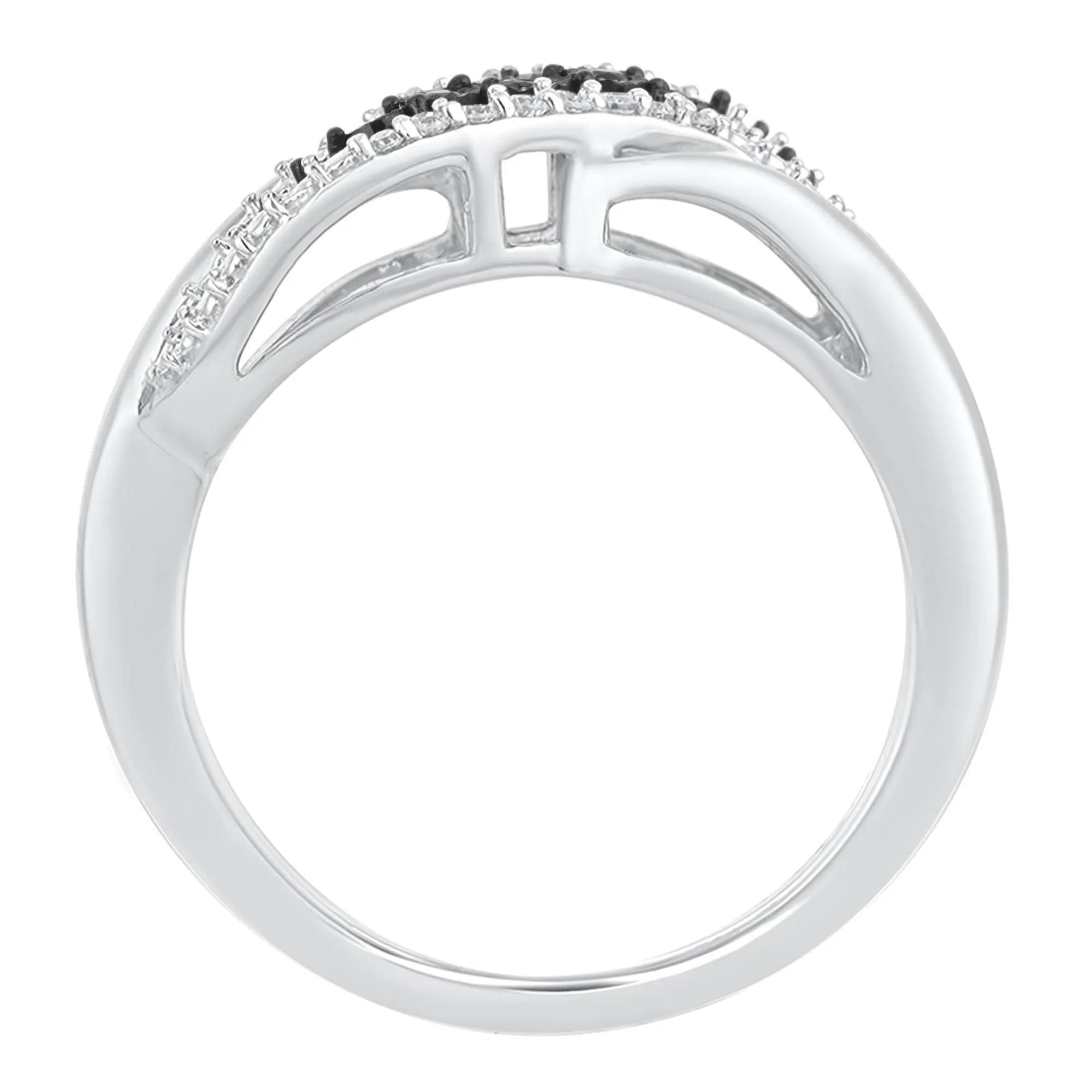 1/10 CT. Tw. Black & White Diamond Ring .925 Sterling Silver Size 7