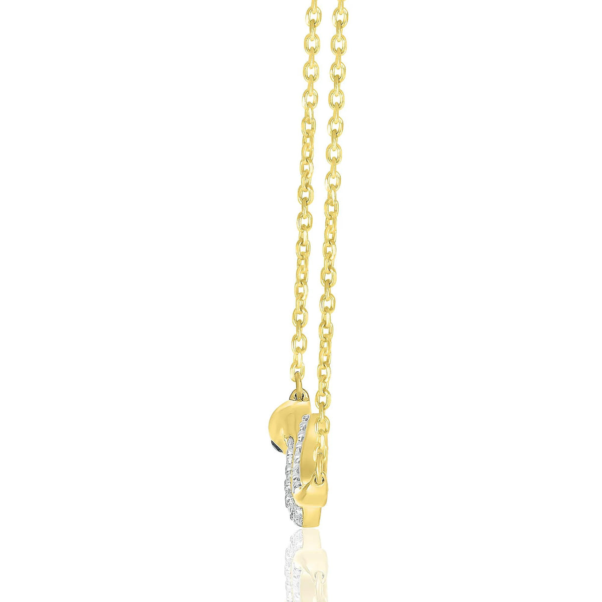 1/8 CT. Tw. Black and White Diamond Snake Necklace 10K Yellow Gold Size 17"