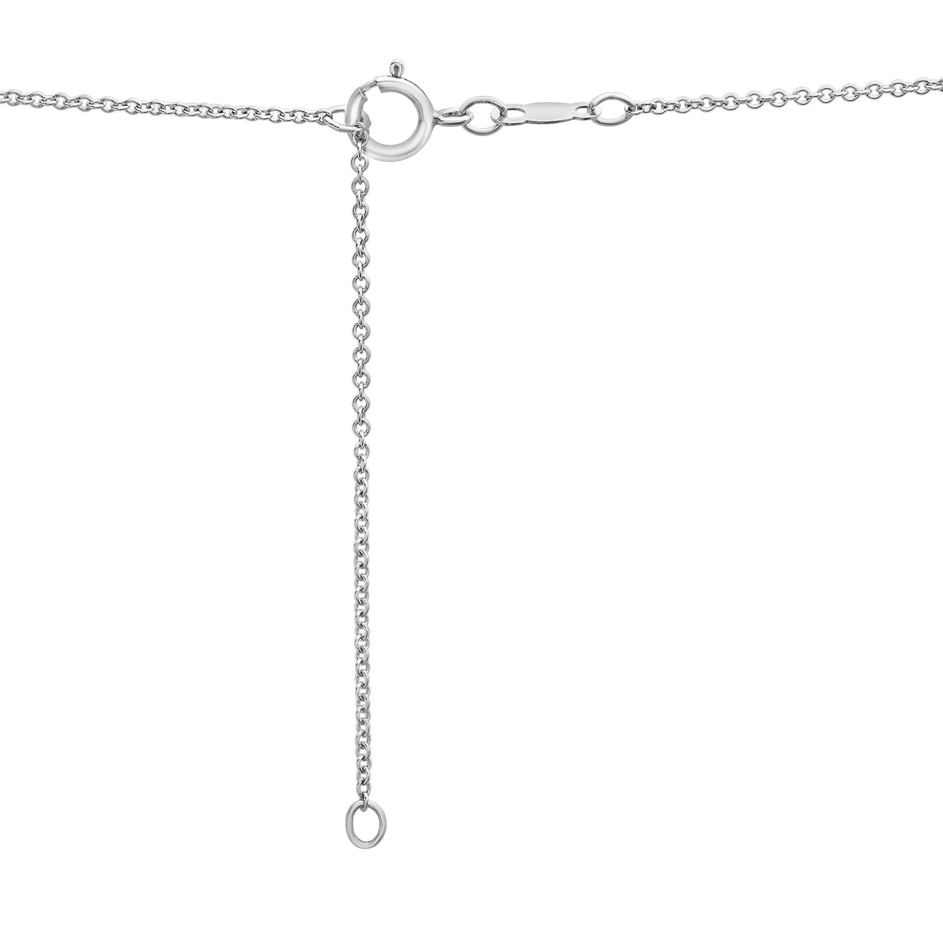 Black Diamond Accent Snake Pendant Necklace .925 Sterling Silver White Size 18"