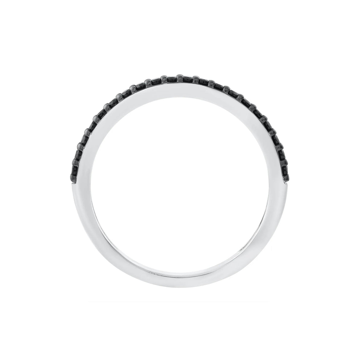 1/5 CT. Tw. Black Diamond Ring .925 Sterling Silver Round Brilliant Cut White Size 7