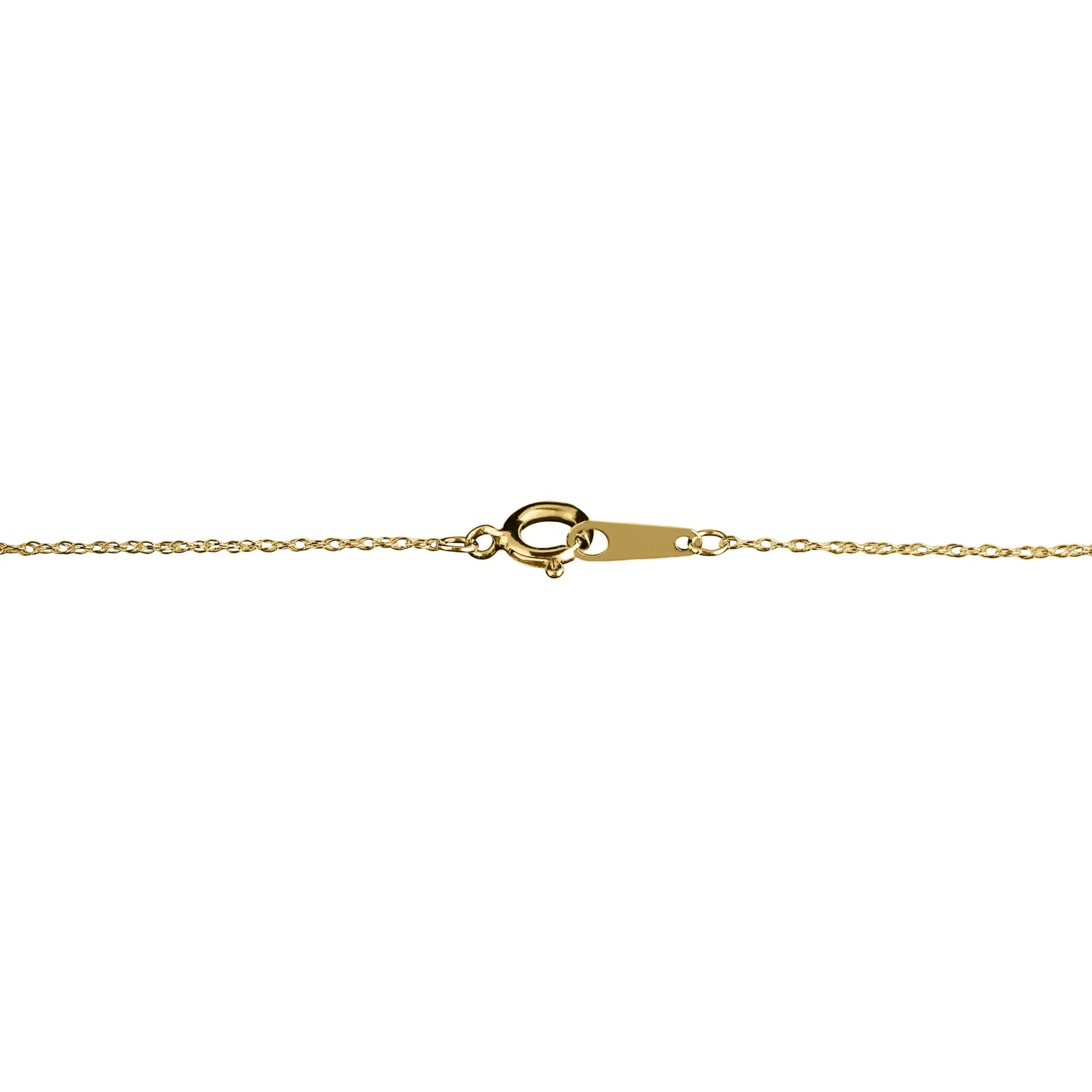 Blue Agate Mother and Child Locket Pendant Necklace 14K Yellow Gold Size 18"