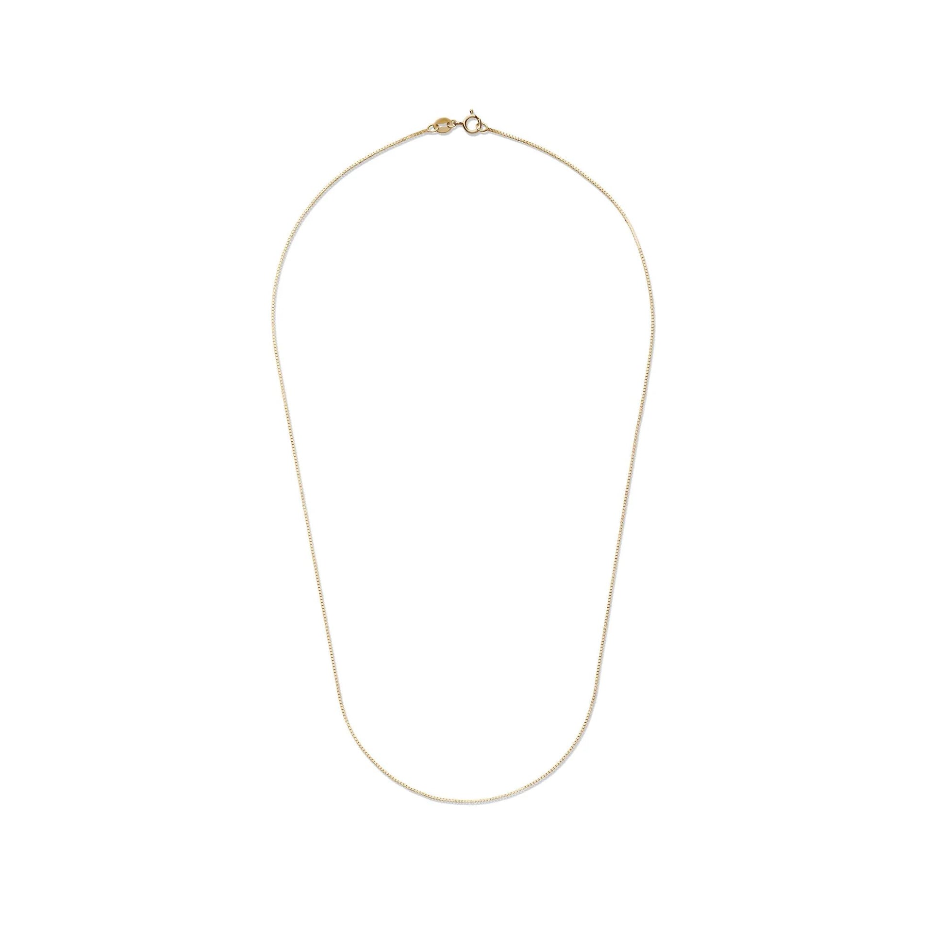 Box Chain 14K Yellow Gold Necklace Size 16"