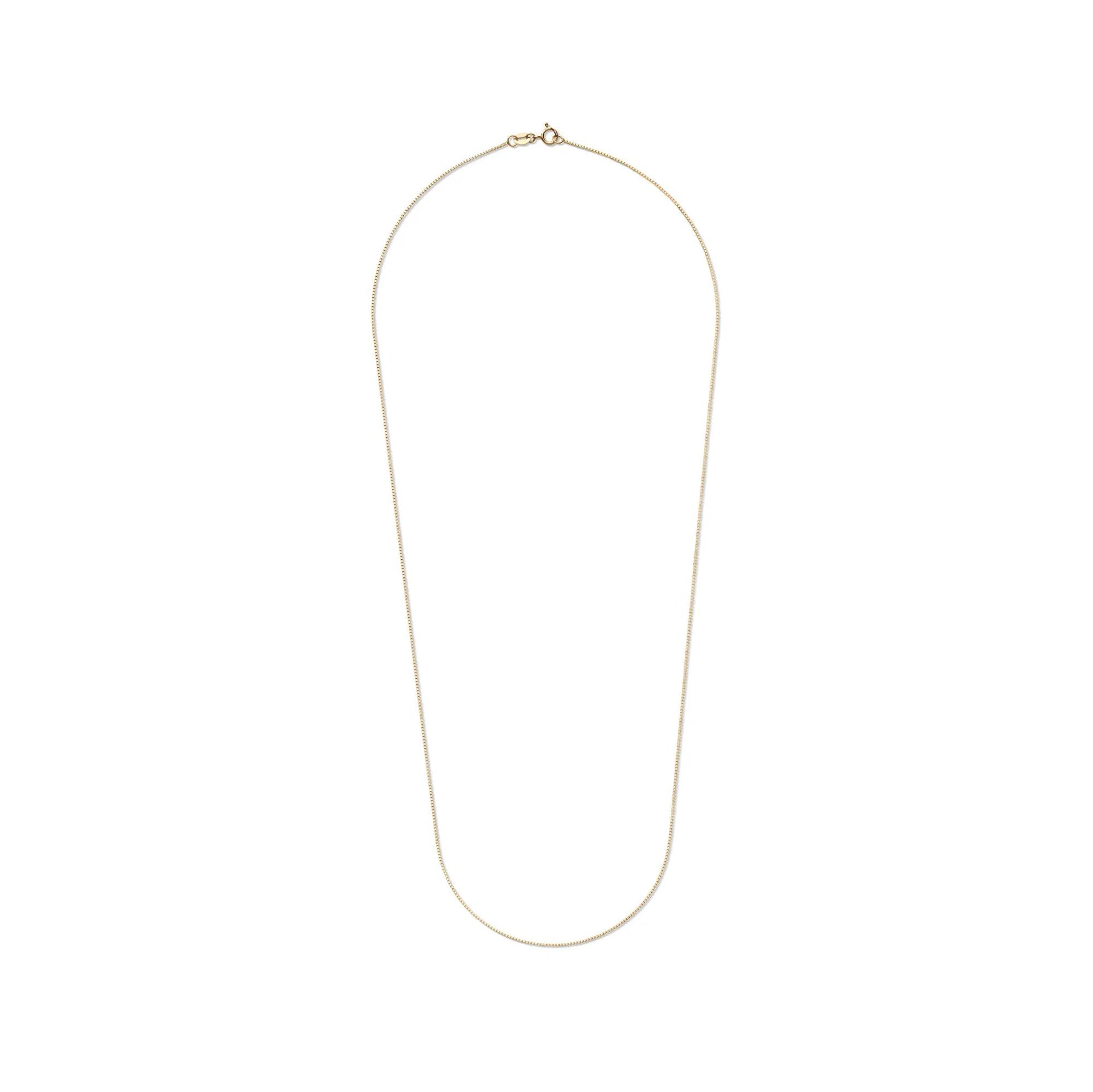 Polished Box Chain 14K Yellow Gold Necklace Size 20"