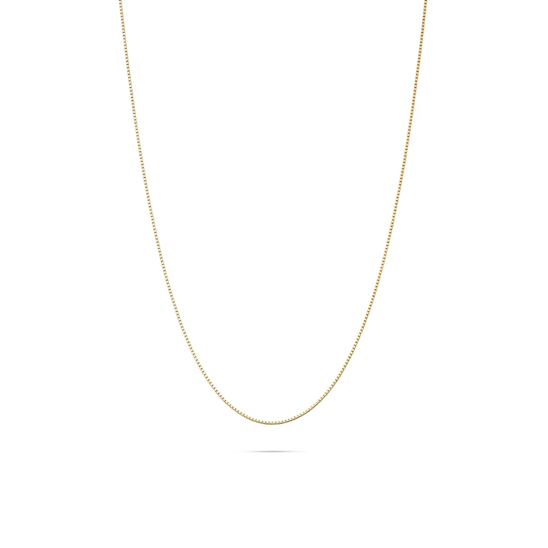 Polished Box Chain 14K Yellow Gold Necklace Size 20"