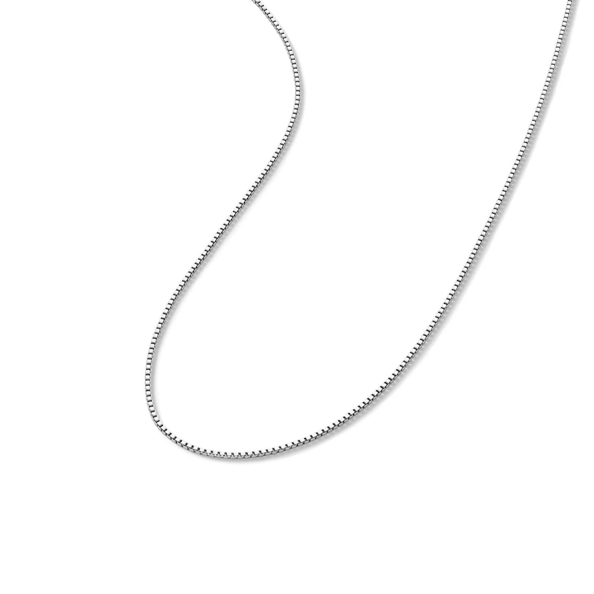 Box Chain 14K White Gold . Necklace Size 20"