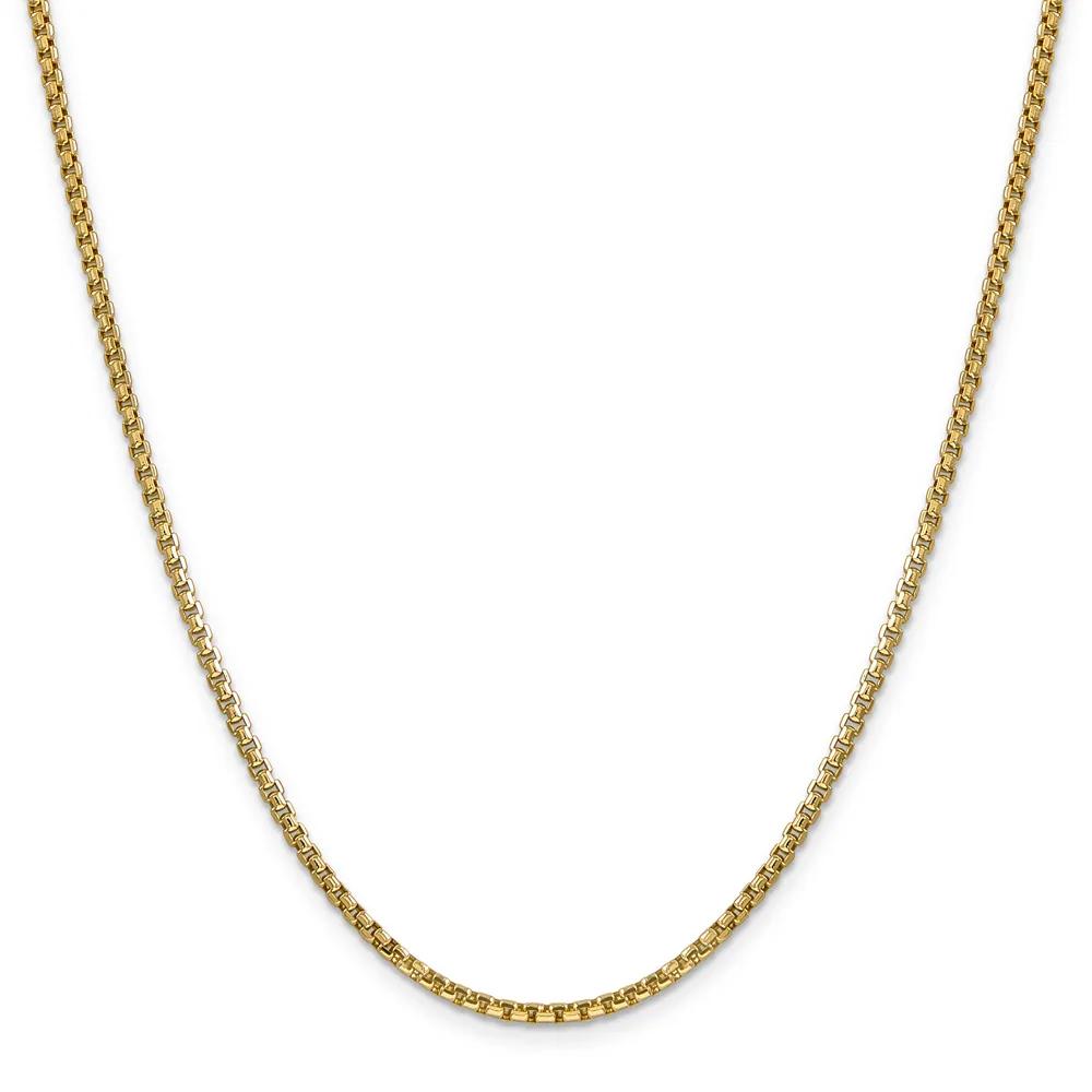 Box Chain 14K Yellow Gold Necklace Size 20"