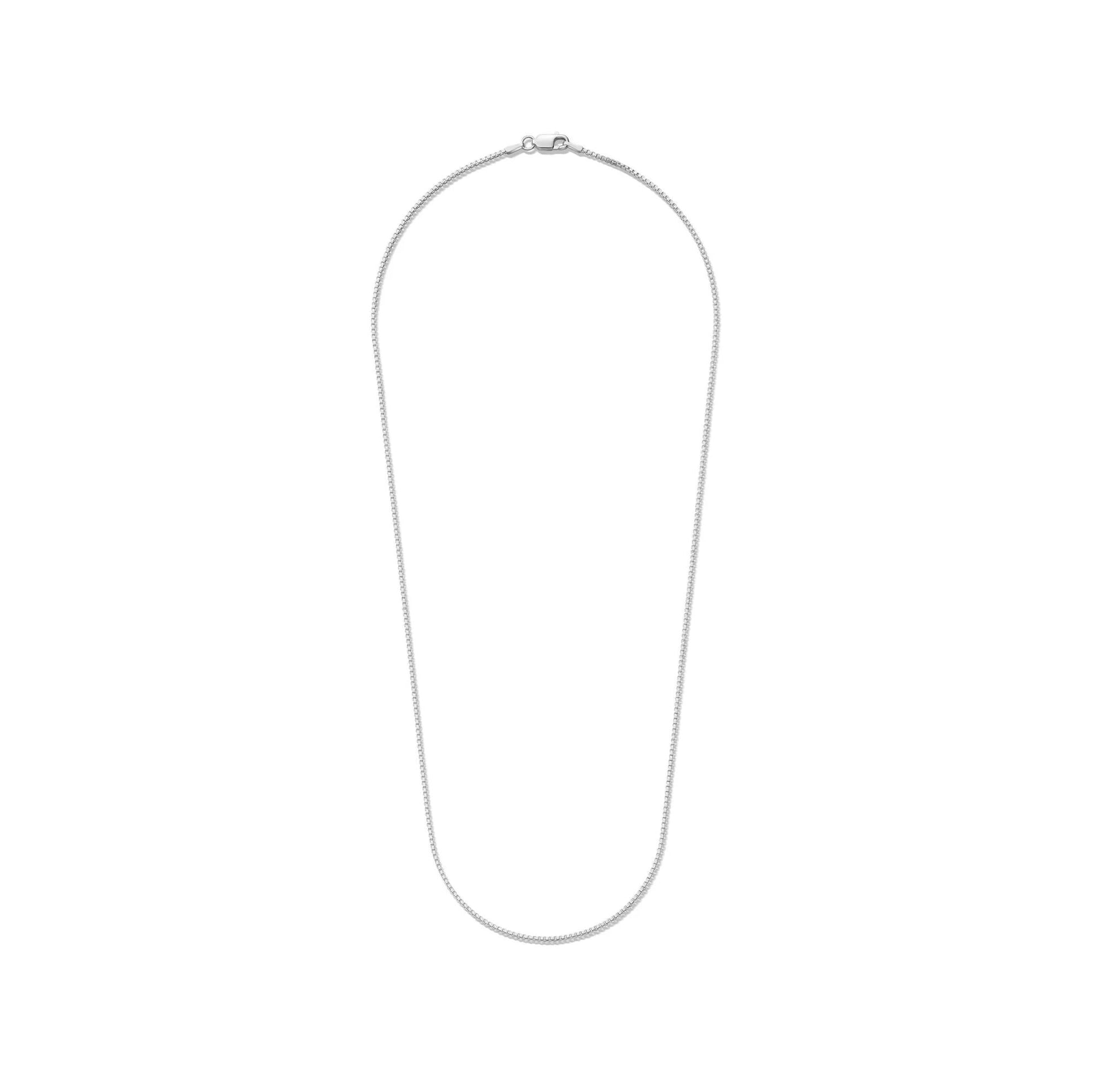 Box Chain .925 Sterling .925 Sterling Silver Necklace White Size 20"