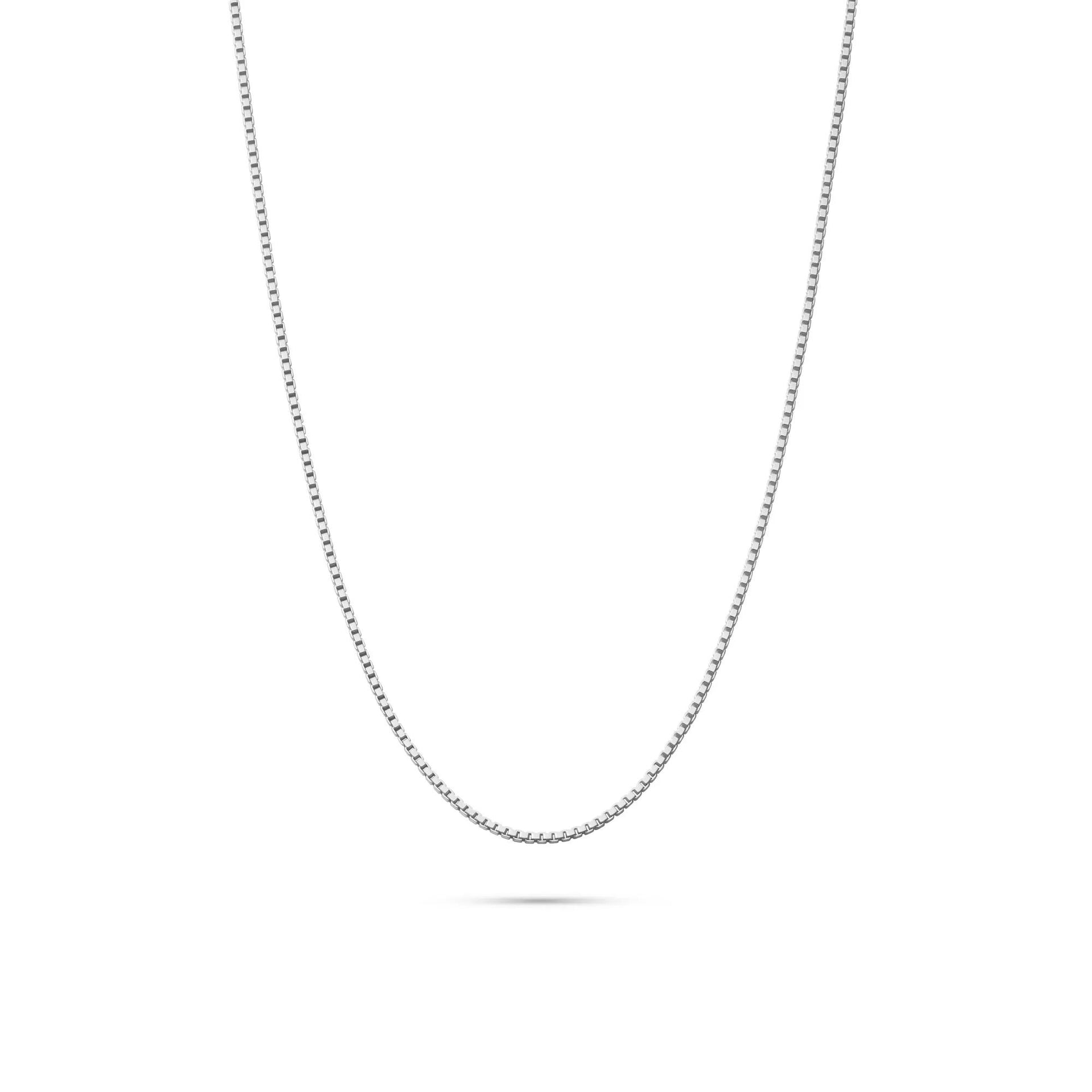 Box Chain .925 Sterling .925 Sterling Silver Necklace White Size 20"