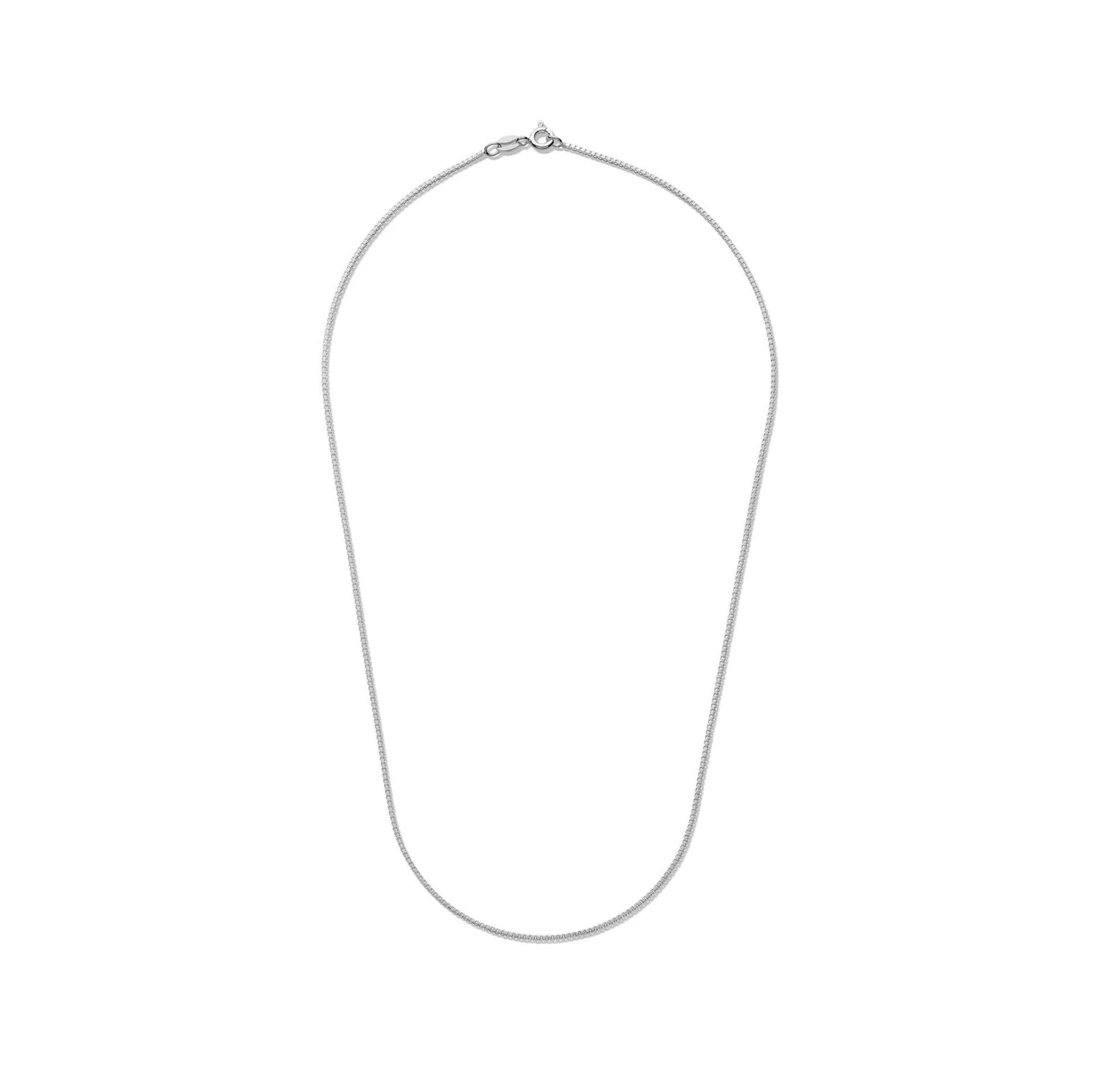 Box Chain .925 Sterling .925 Sterling Silver Necklace White Size 16"