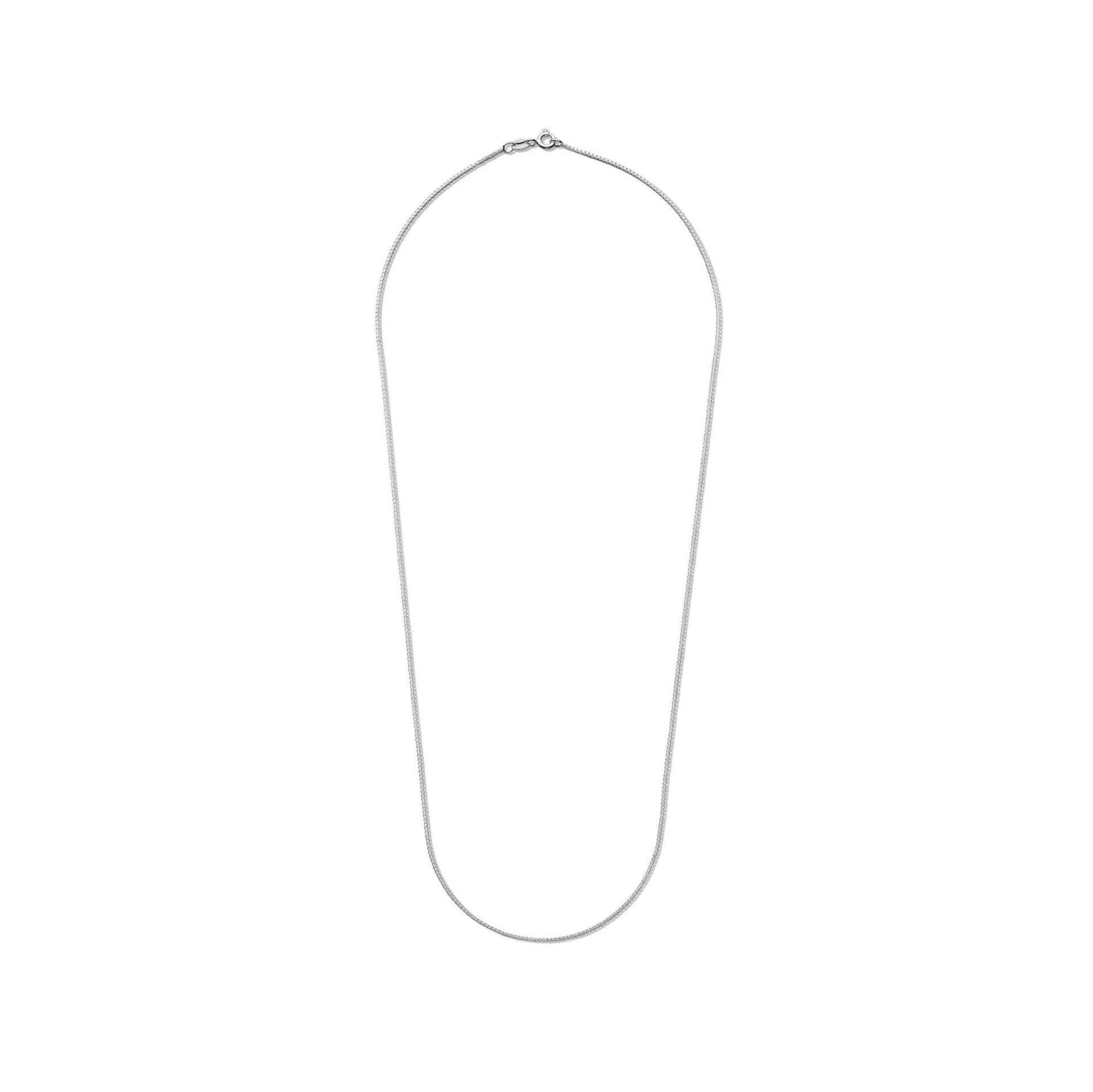 Box Chain .925 Sterling .925 Sterling Silver Necklace White Size 20"