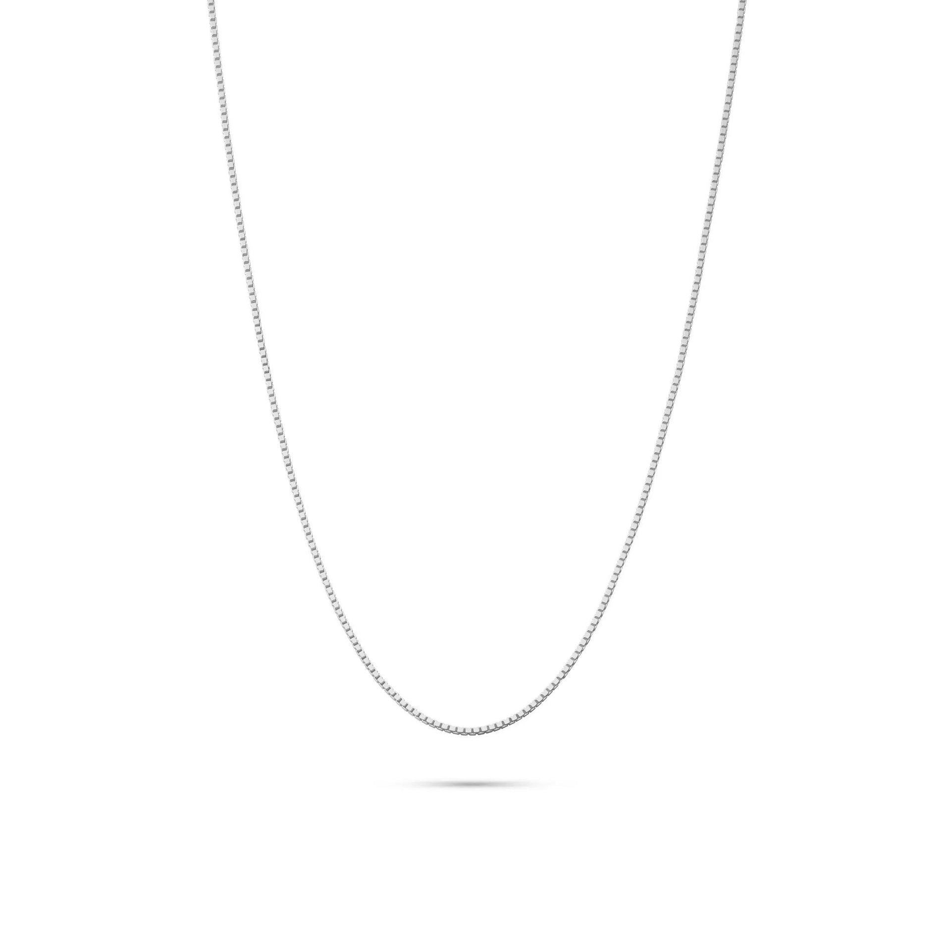 Box Chain .925 Sterling .925 Sterling Silver Necklace White Size 20"