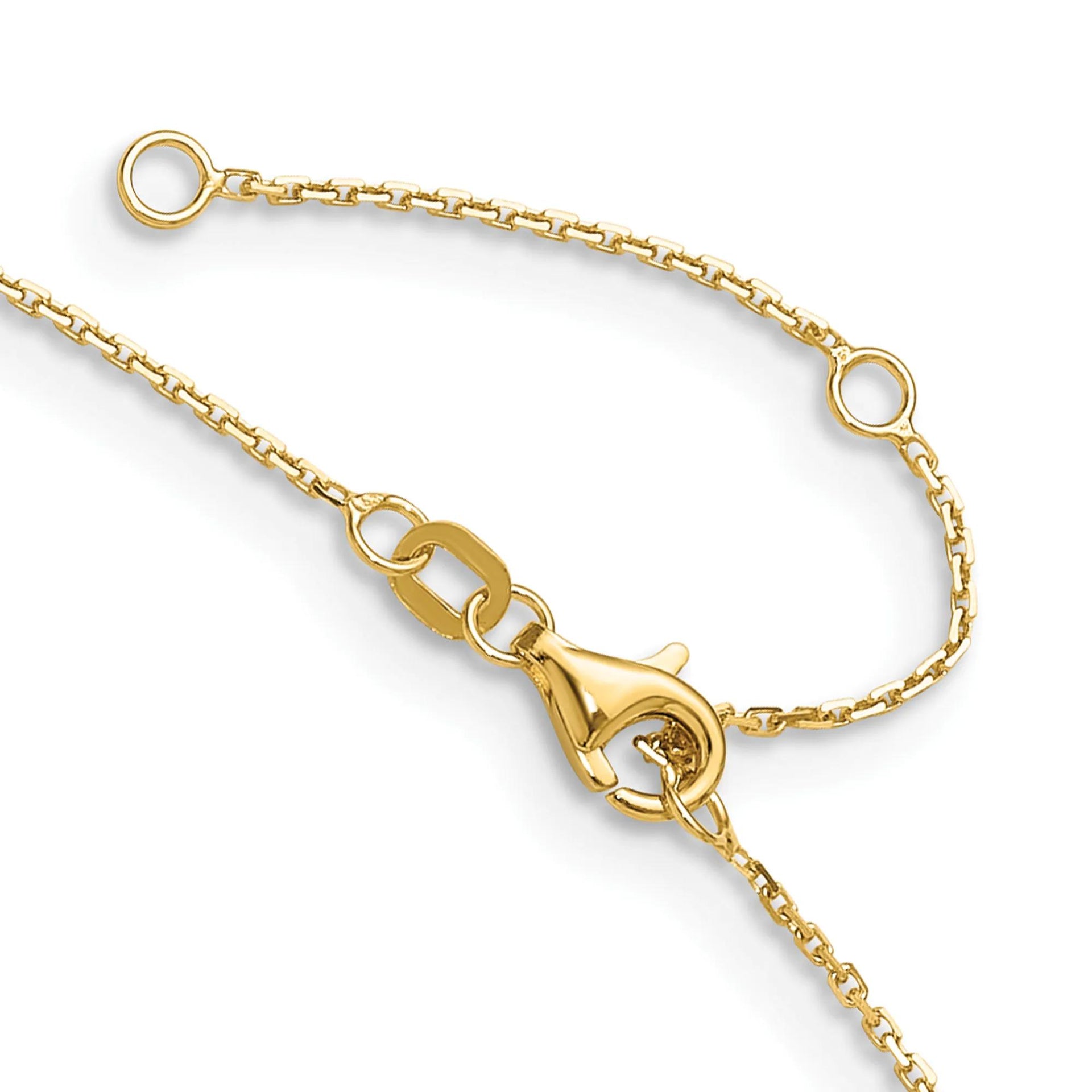 Butterfly Charm Necklace 14K Yellow Gold Size 8.50mm