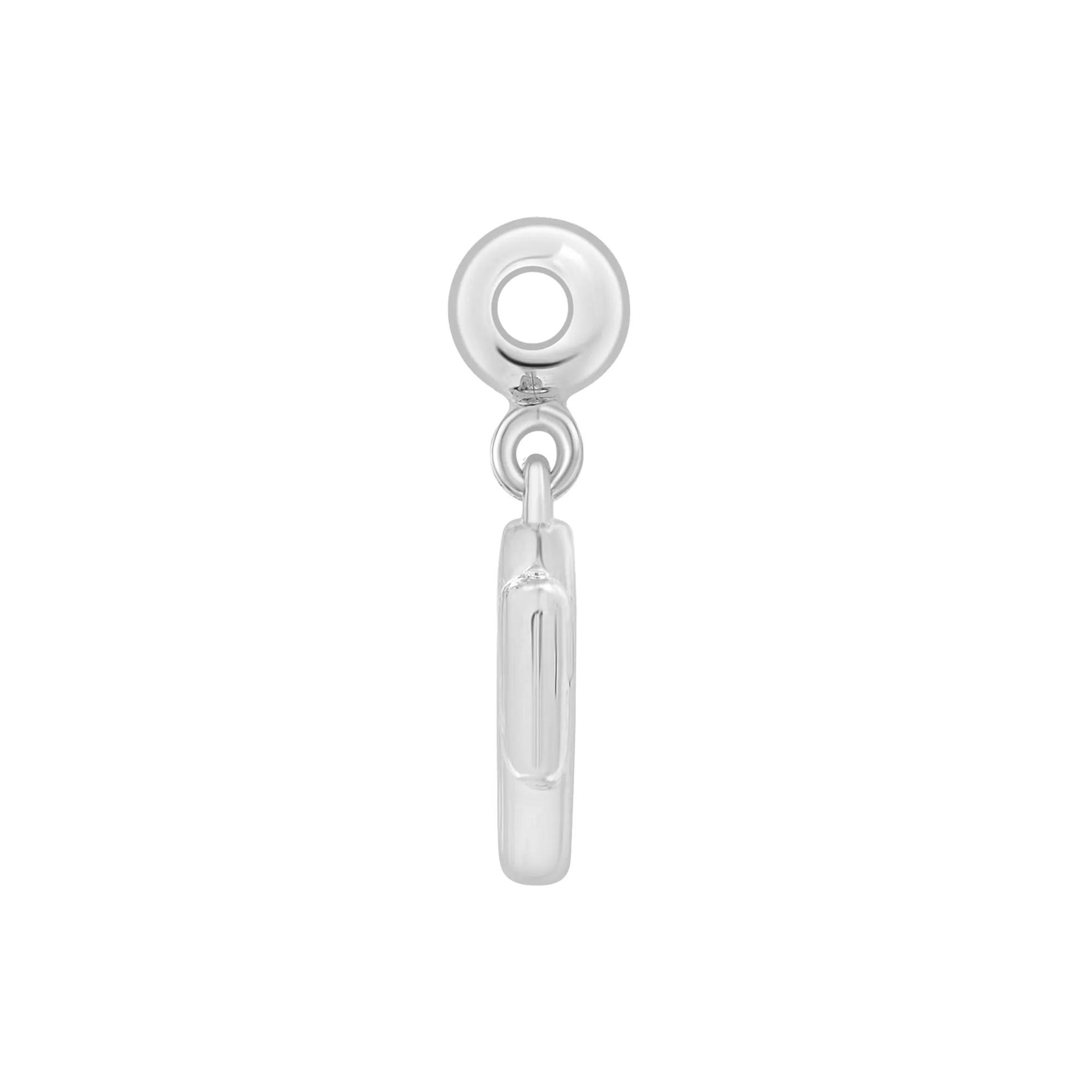 Cactus Bead Charm .925 Sterling Silver White Size 14.00mm