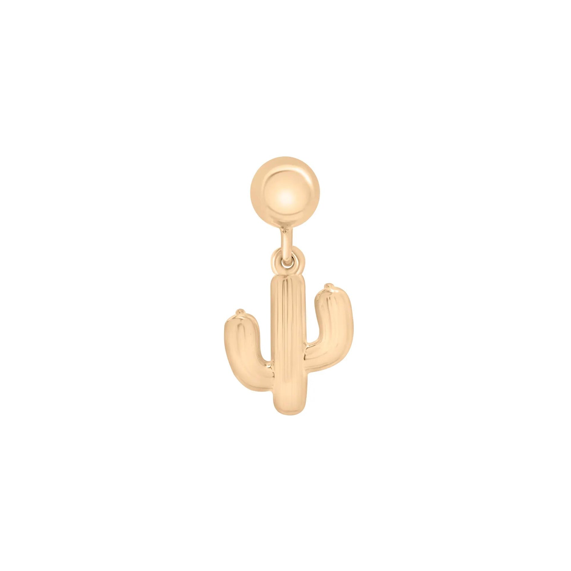 Cactus Bead Charm Vermeil Yellow Size 14.00mm