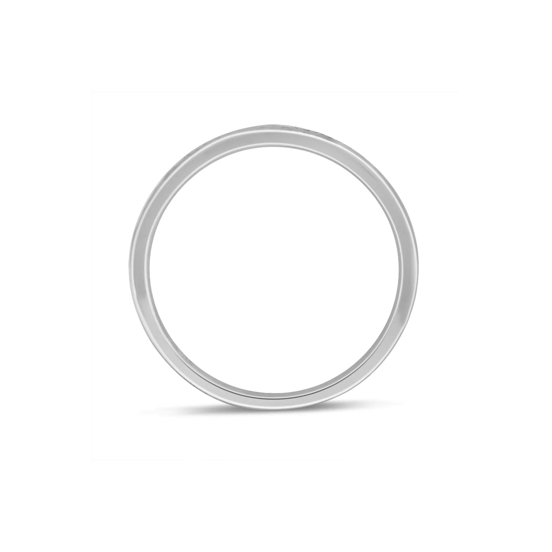 1/7 CT. Tw. Channel-Set Diamond Wedding Band Ring 10K White Gold Round Brilliant Cut Size 6.5