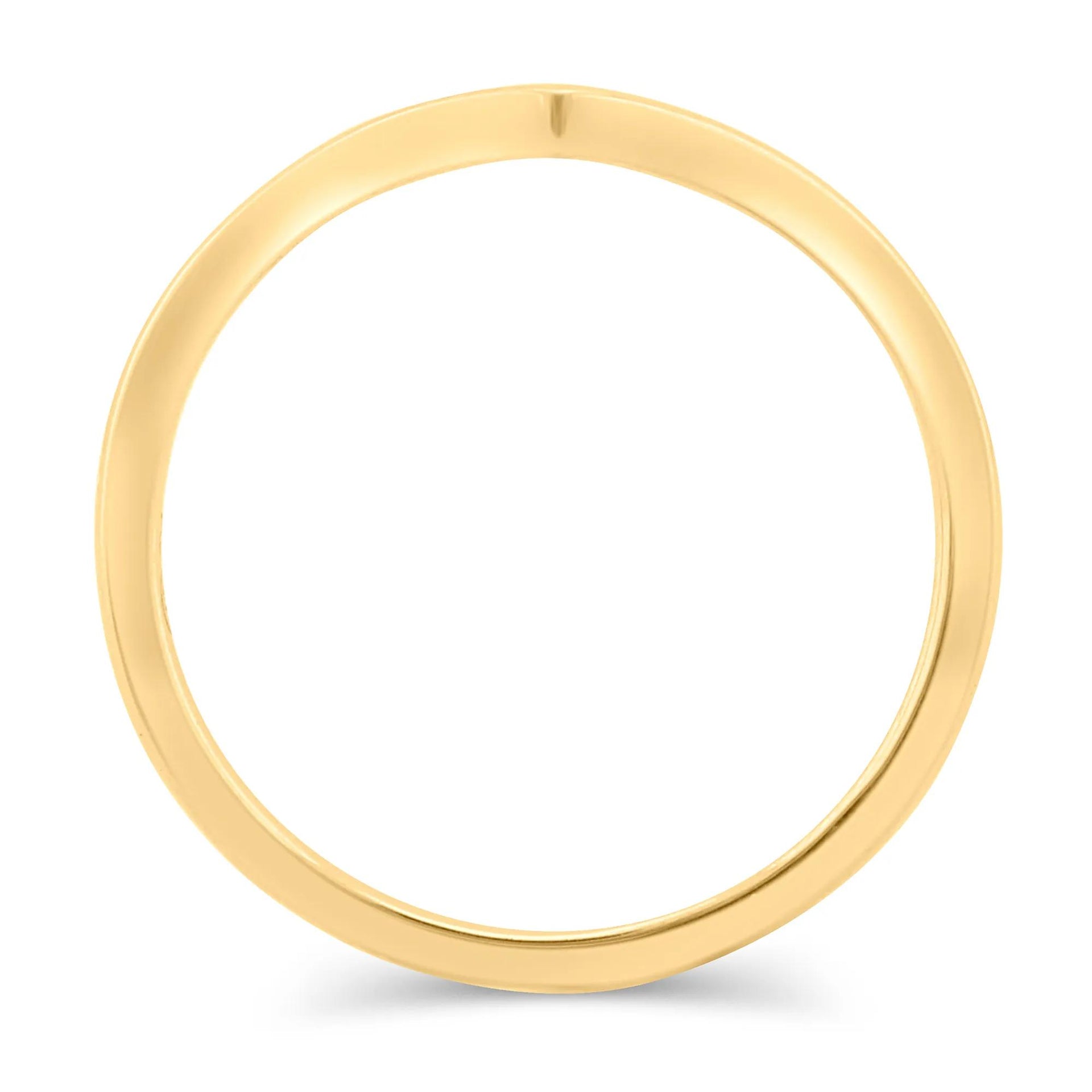 Chevron Band Ring 14K Yellow Gold Size 7.5.5mm