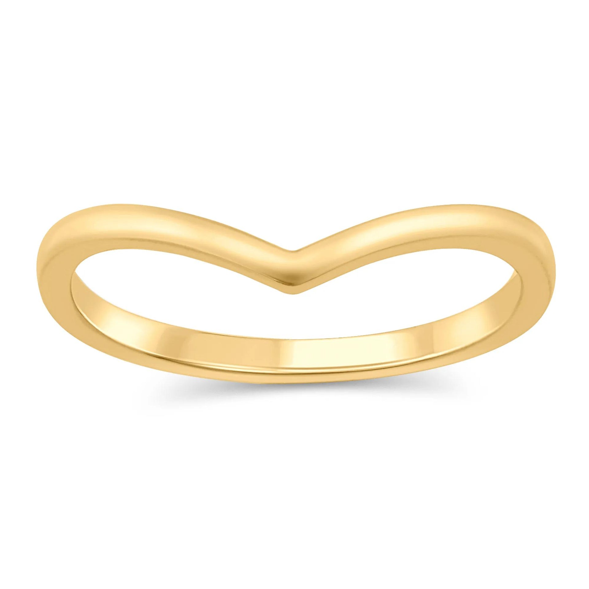 Chevron Band Ring 14K Yellow Gold Size 7.5.5mm
