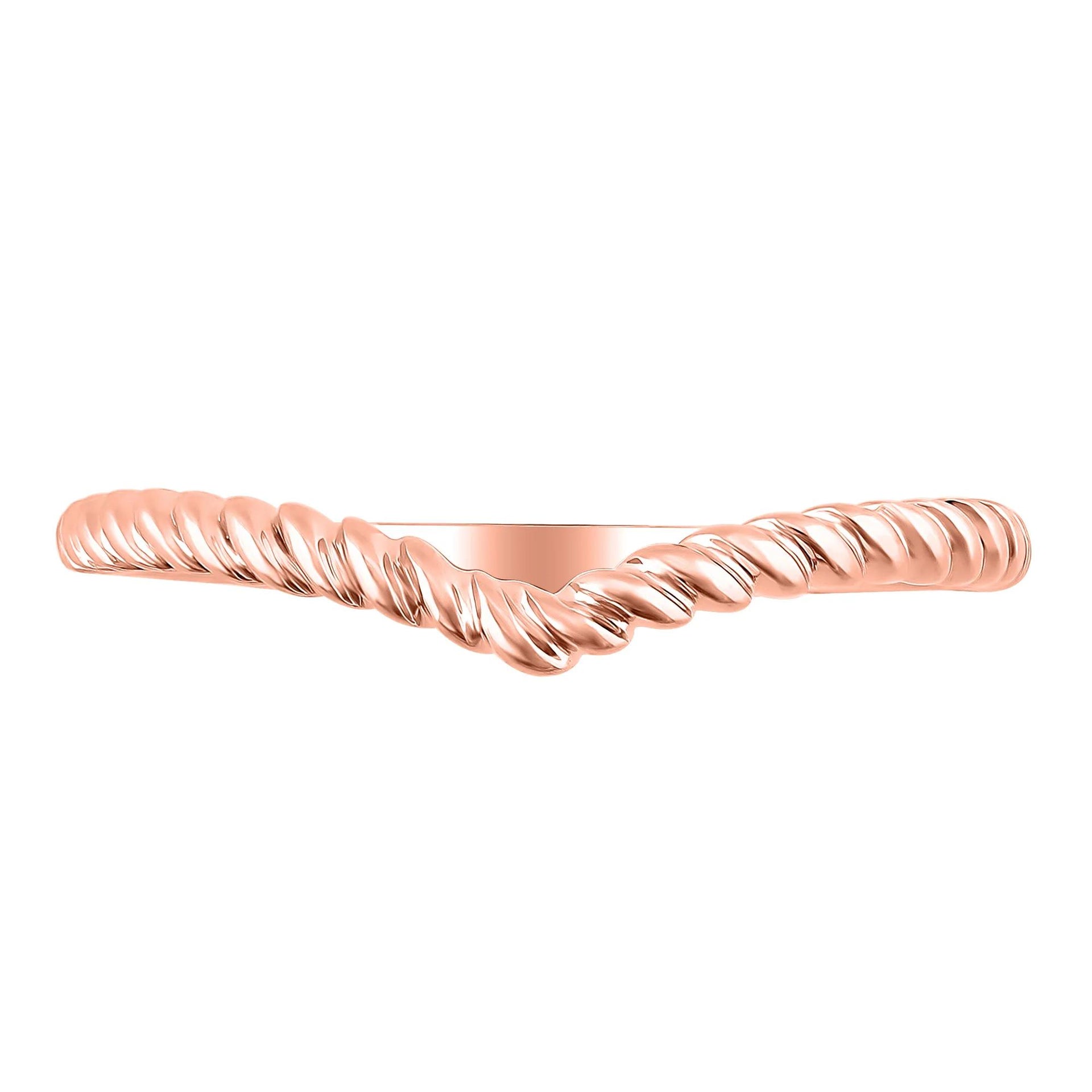 Chevron Twist Band Ring 14K Rose Gold Size 10 5.5mm