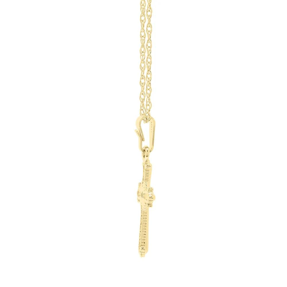 Children’s Beaded Cross 14K Yellow Gold Necklace Size 15"
